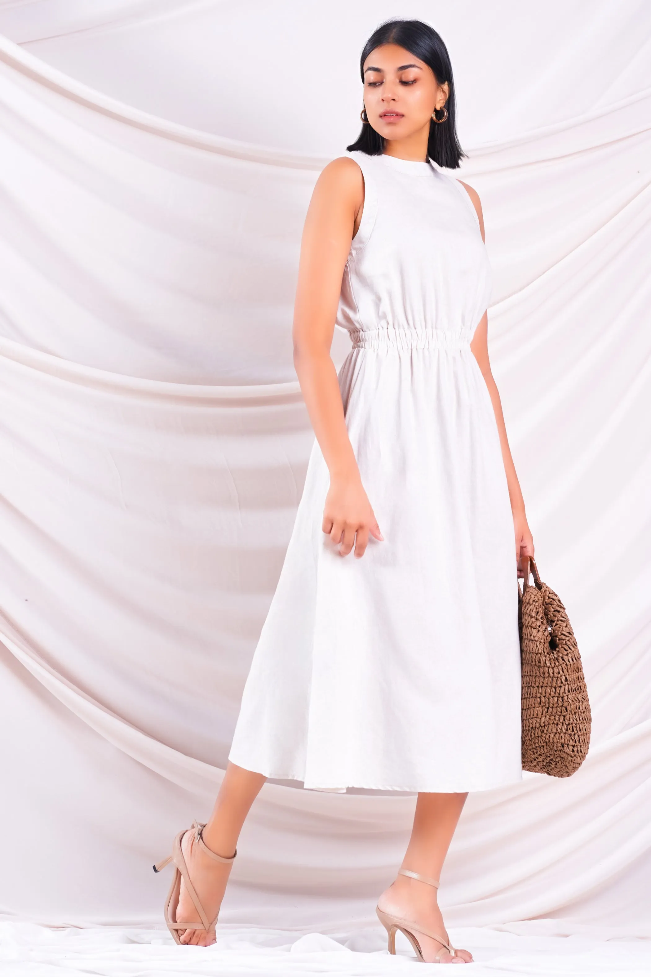 Aline Linen Midi Dress