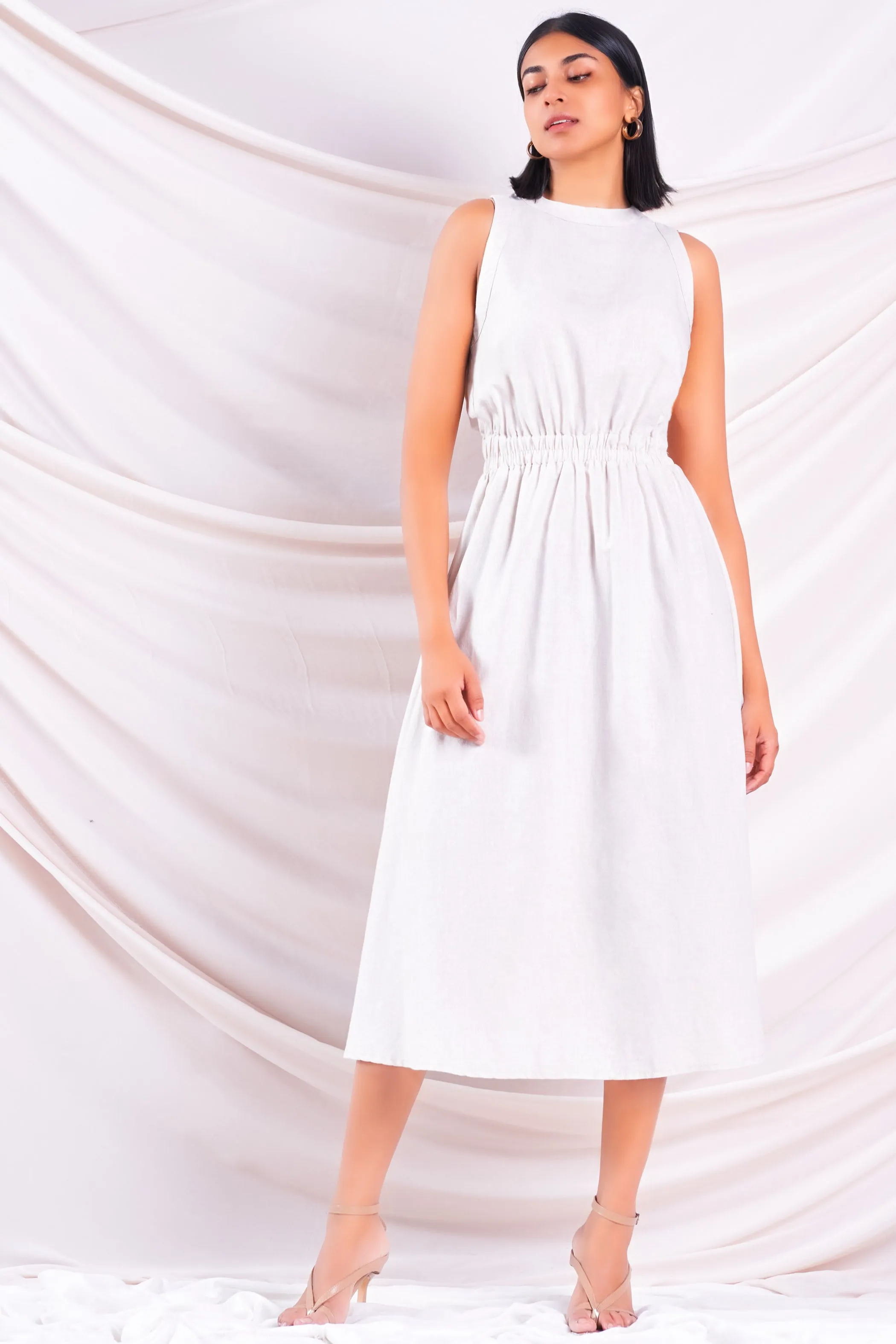 Aline Linen Midi Dress