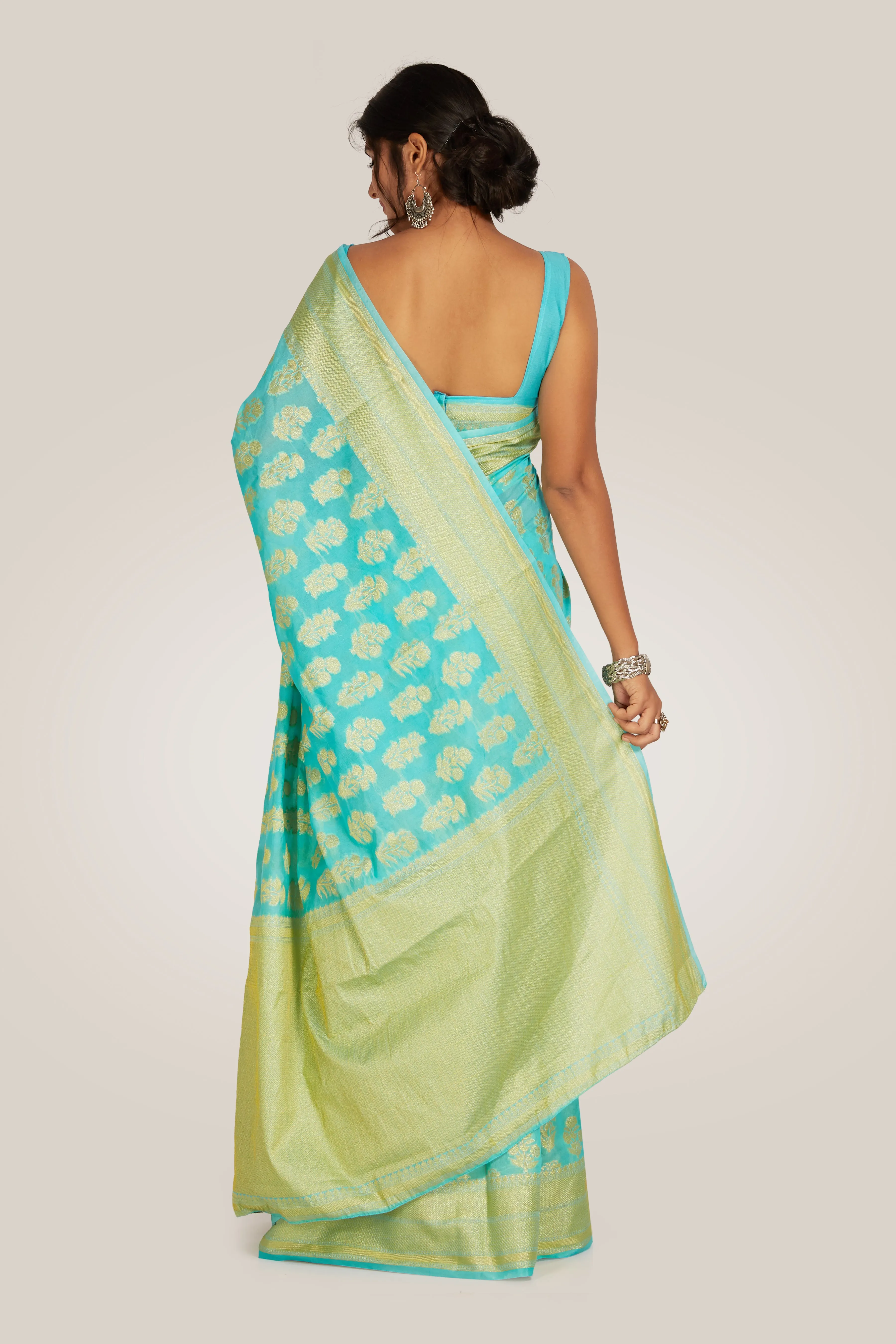 Blue Aqua Traditional Silk Saree