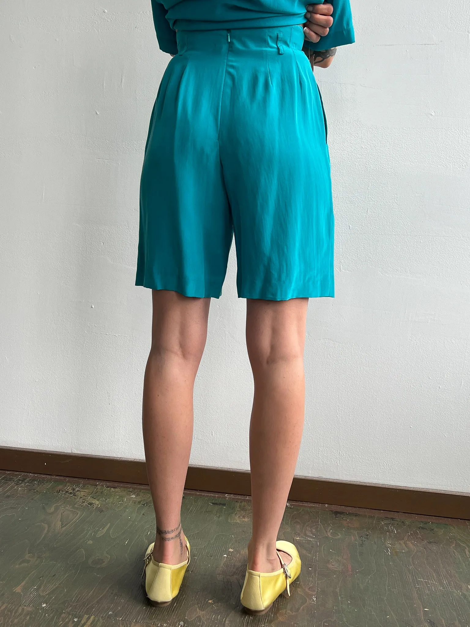 Aqua Silk Shorts (S)