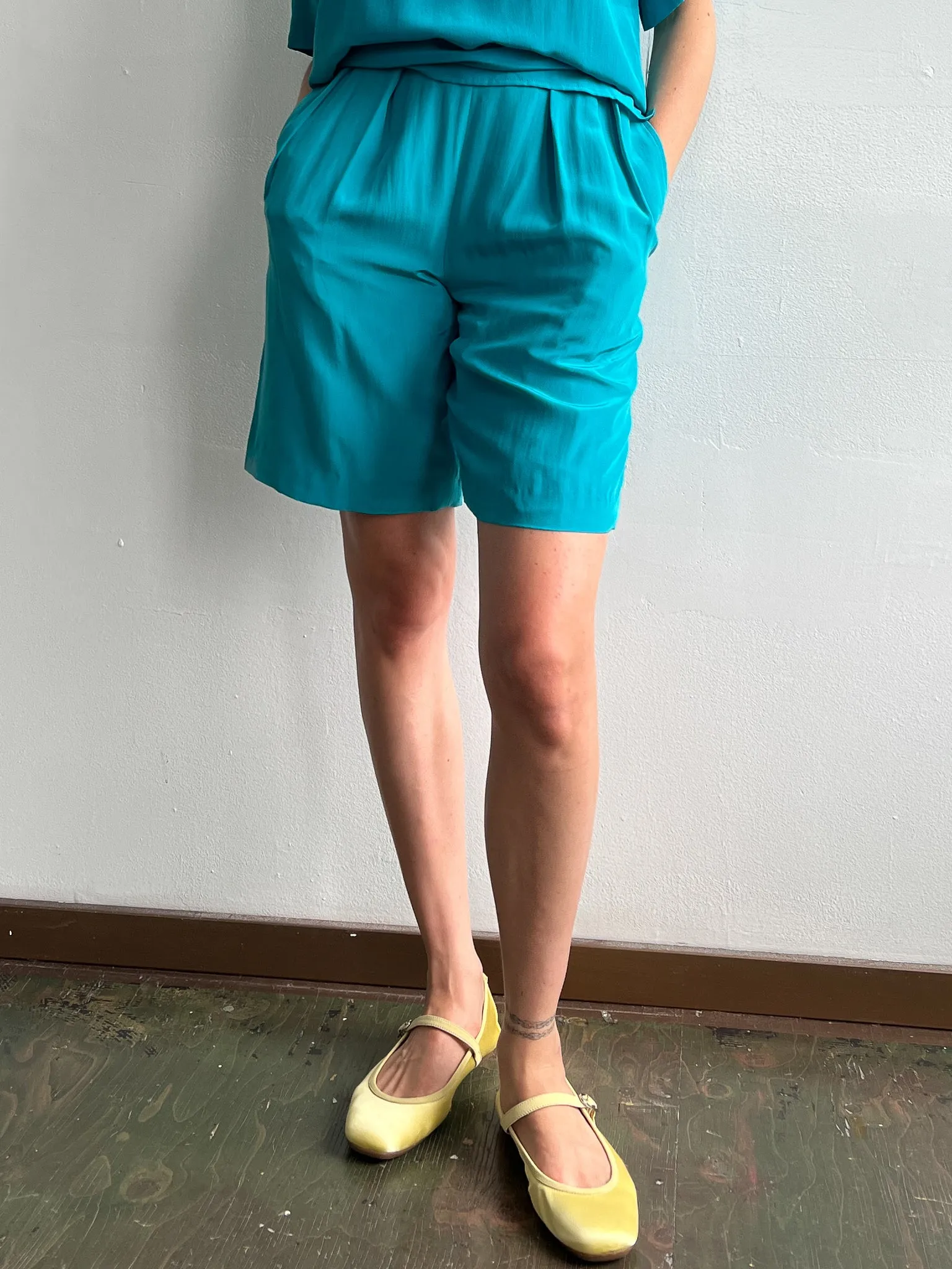 Aqua Silk Shorts (S)