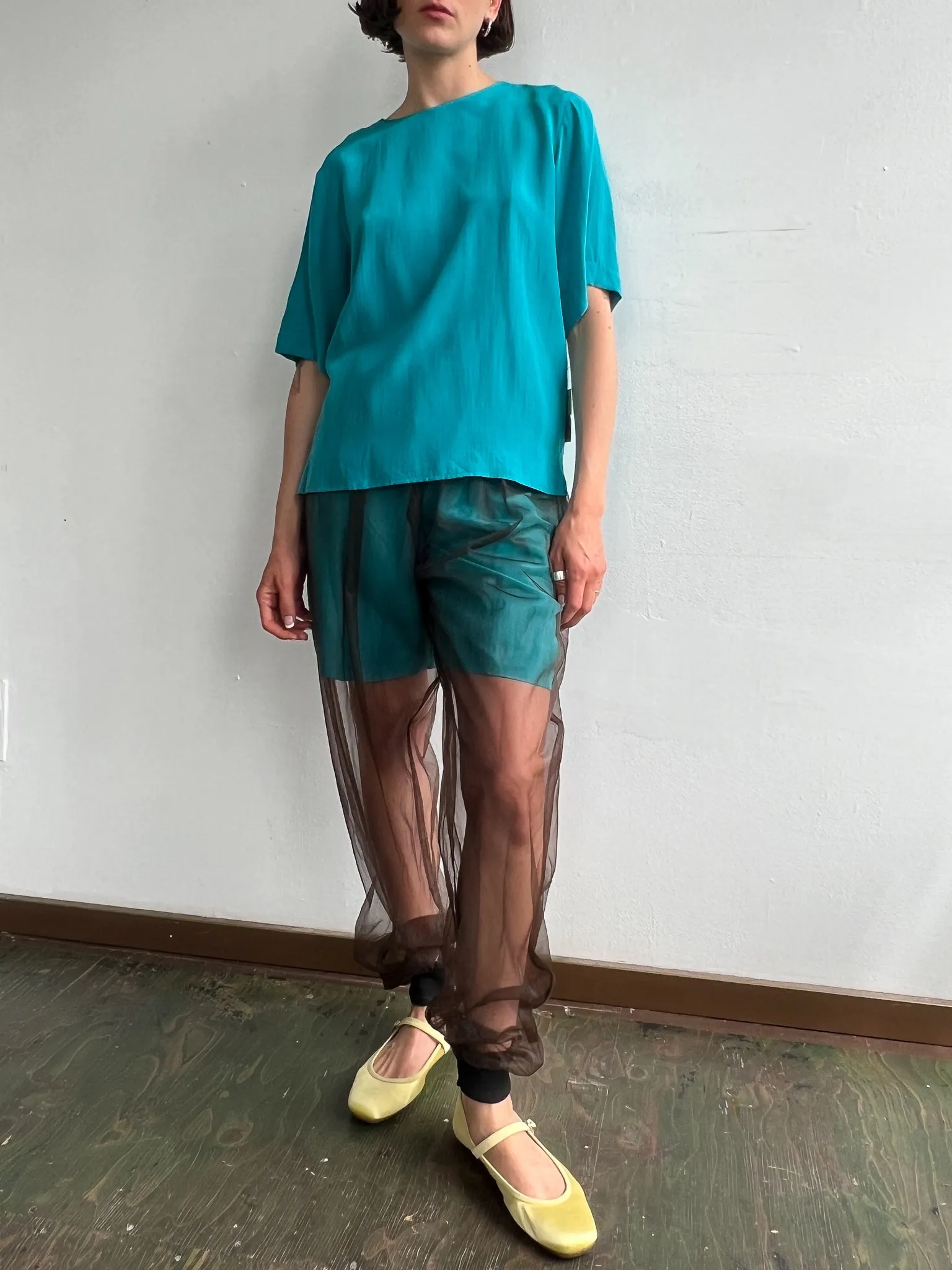 Aqua Silk Shorts (S)