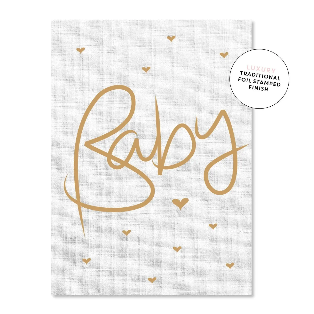 Baby Linen Hearts Card