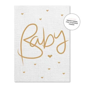 Baby Linen Hearts Card