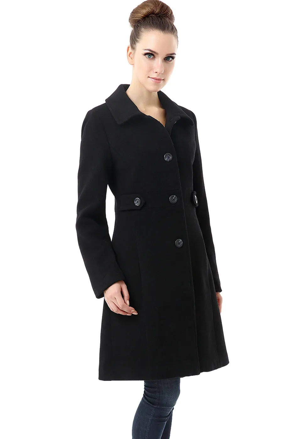 BGSD Women Heather Wool Walking Coat