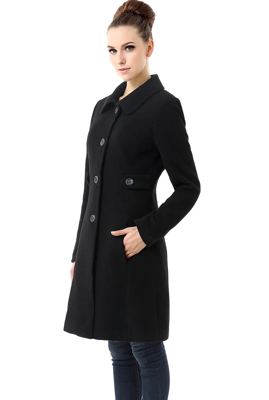 BGSD Women Heather Wool Walking Coat