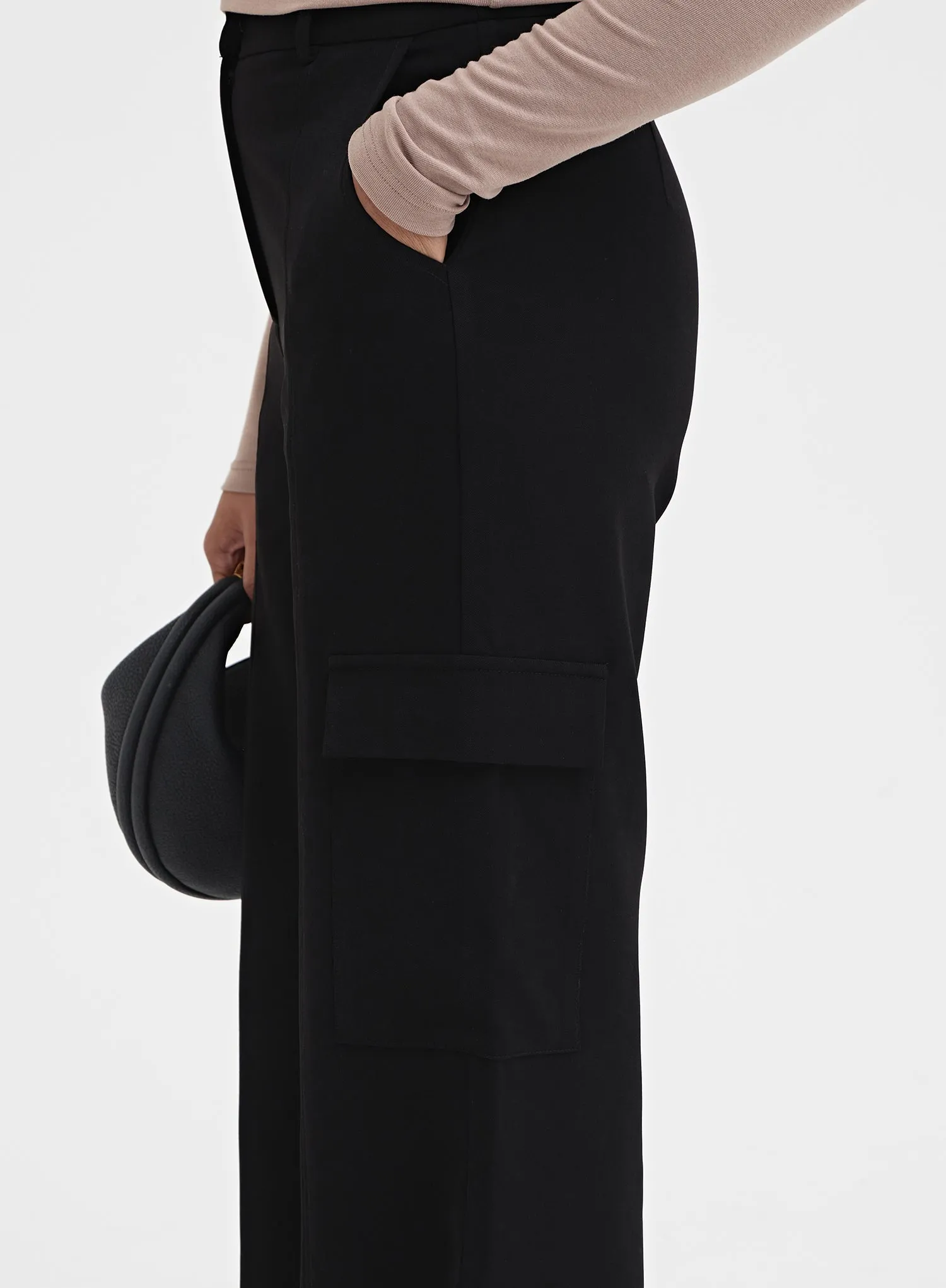 Black Tailored Cargo Trouser - Bailee