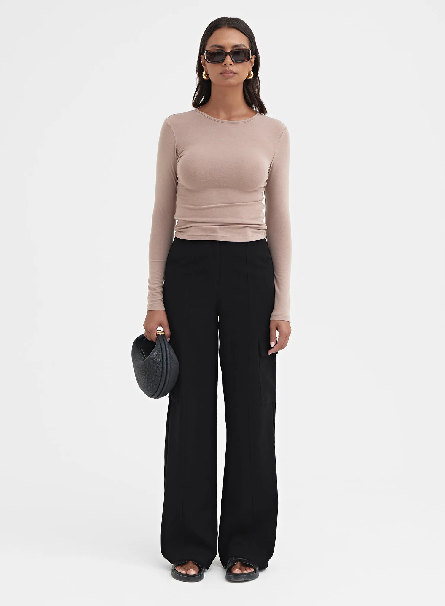 Black Tailored Cargo Trouser - Bailee