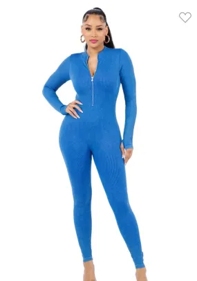 Blue Bodycon Jumpsuit