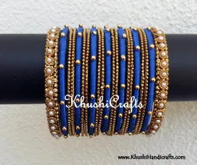 Blue Designer Silk Bangles