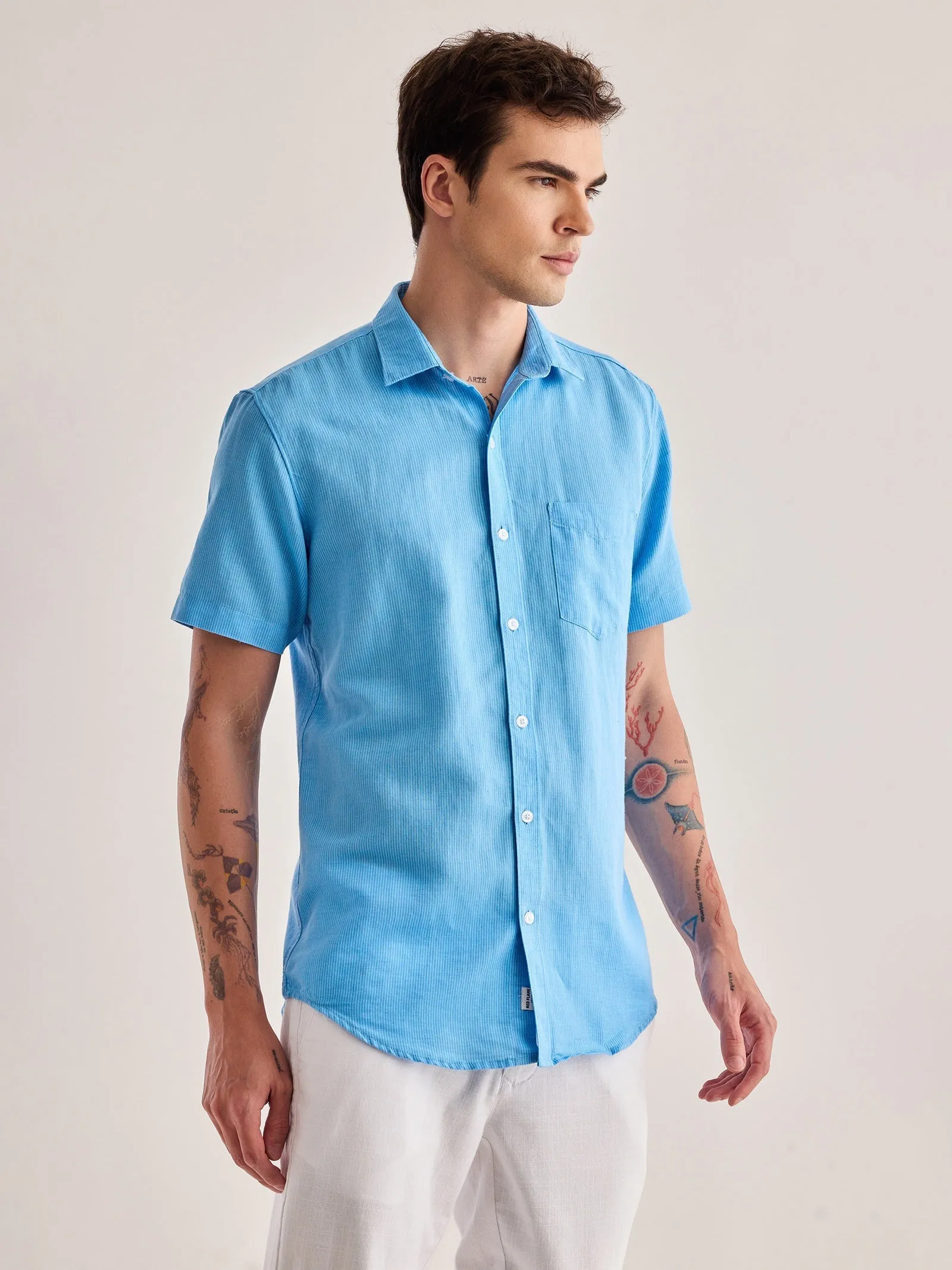 Blue Striped Linen Shirt