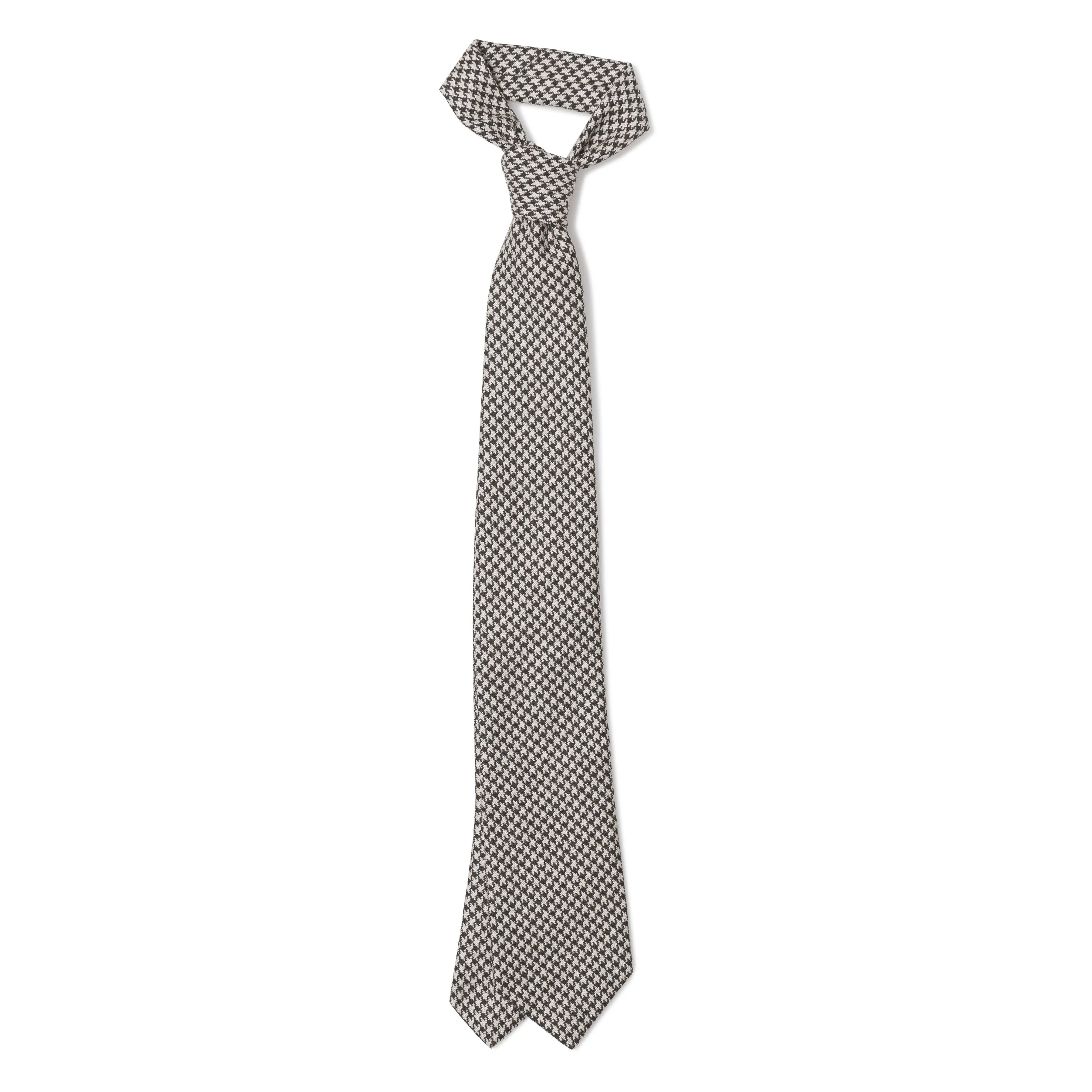 Bourette Silk Houndstooth Tipped Tie