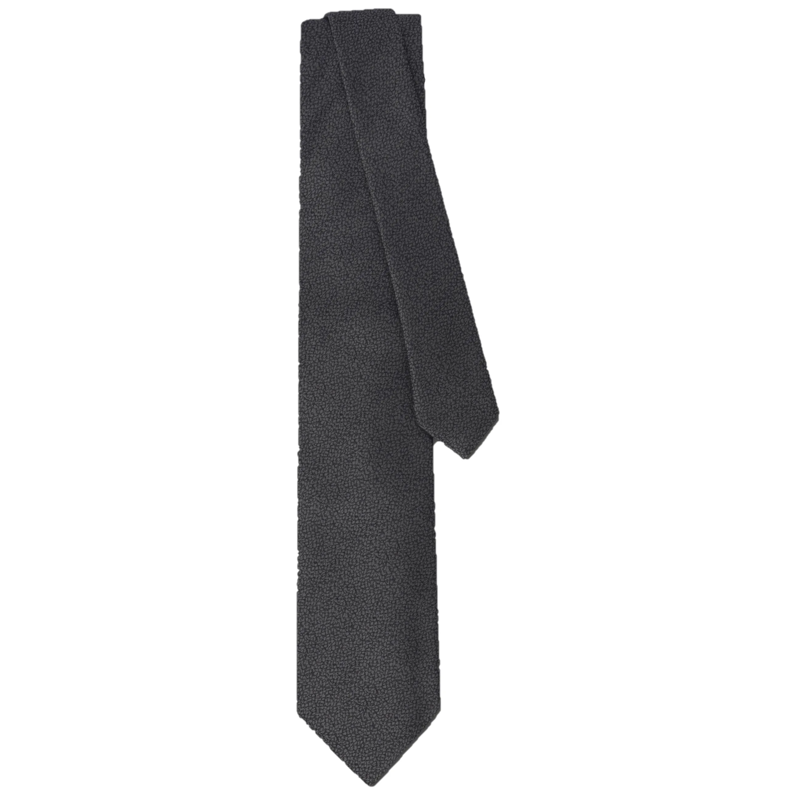 Canali Solid Charcoal Silk Tie