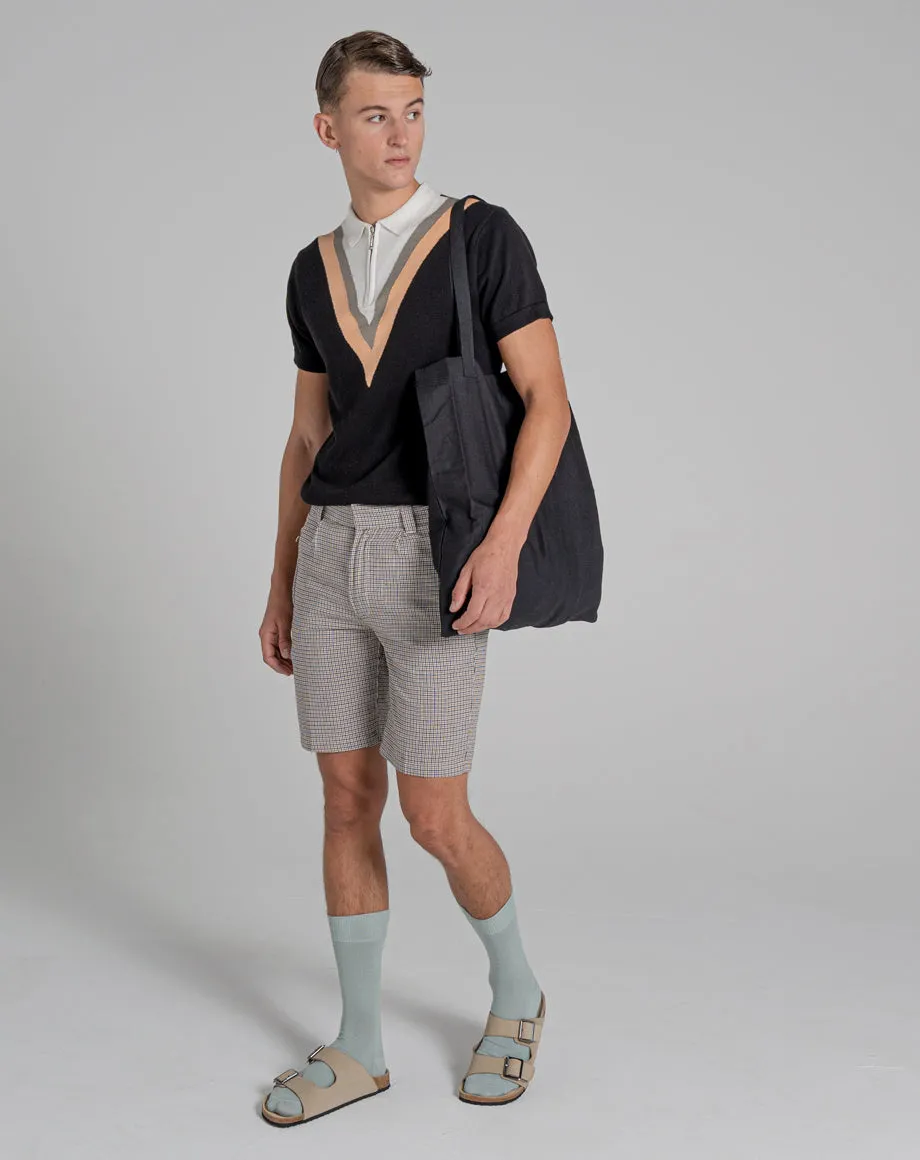 CARLISLE CHECK TAILORED MEN'S SHORTS | MUSHROOM