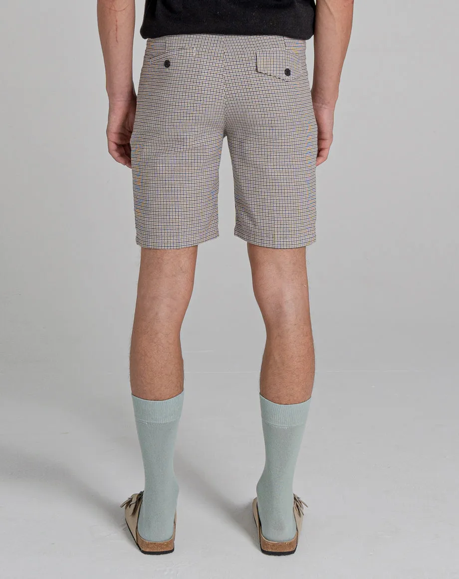 CARLISLE CHECK TAILORED MEN'S SHORTS | MUSHROOM