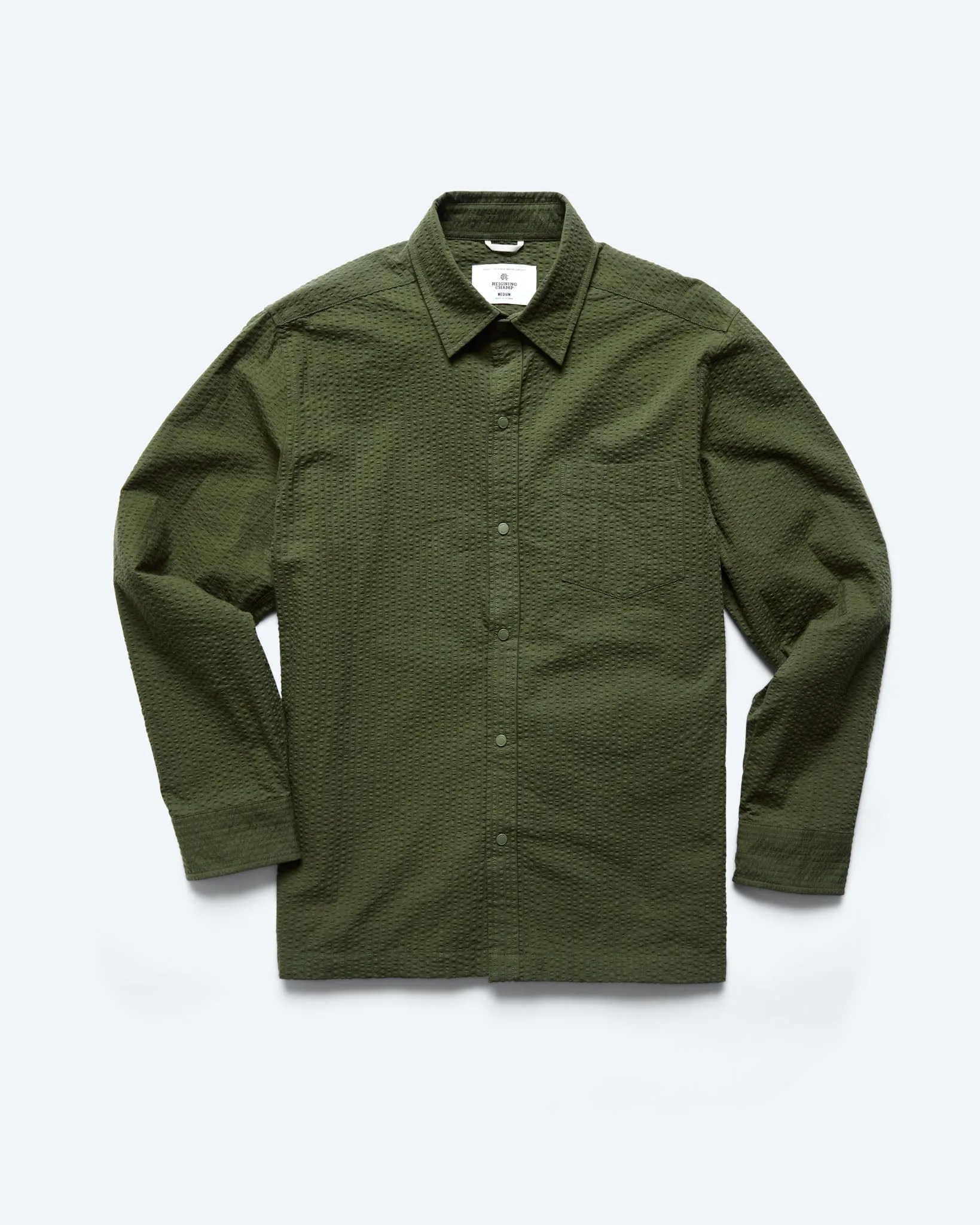 Cotton Seersucker Campus Overshirt