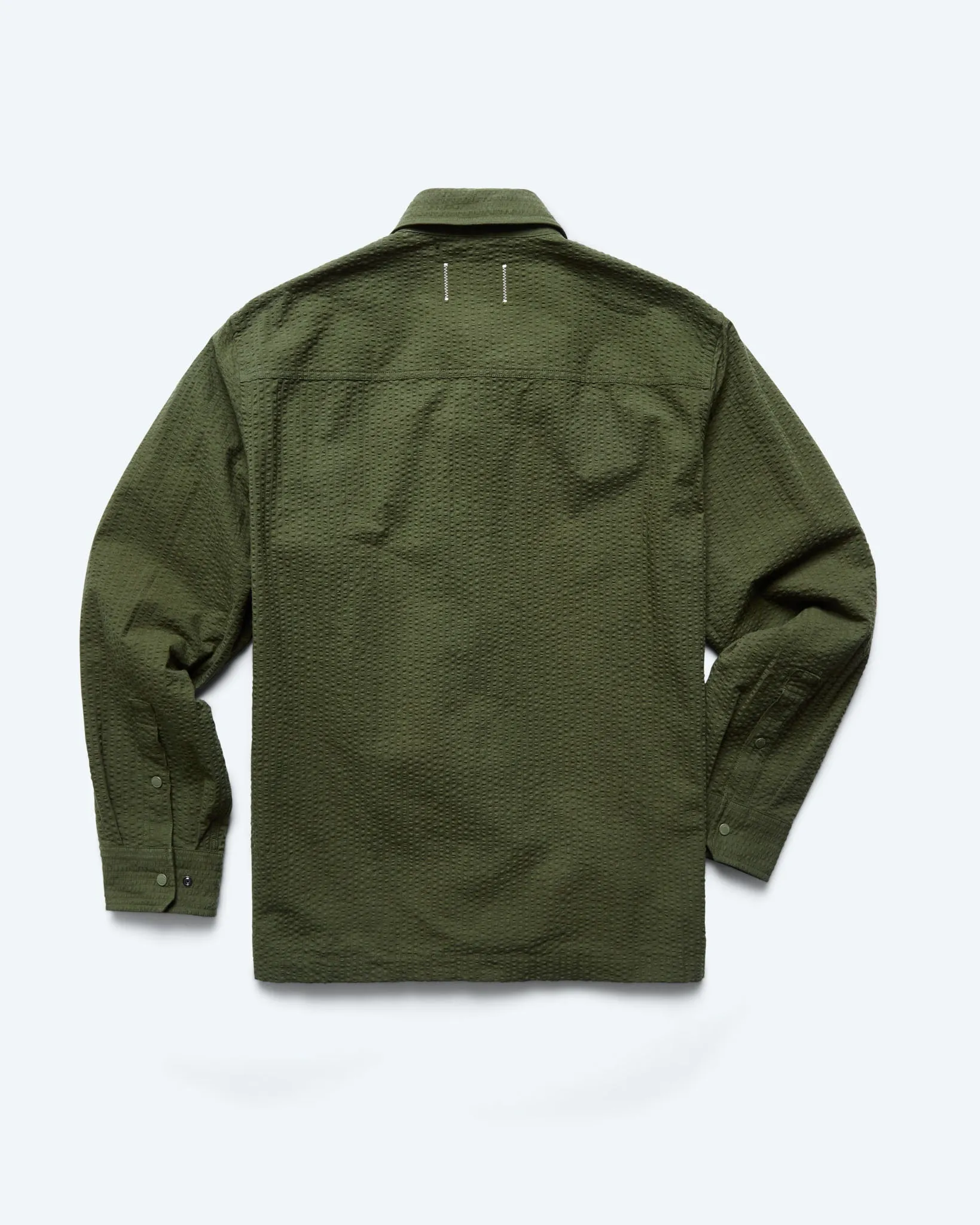 Cotton Seersucker Campus Overshirt