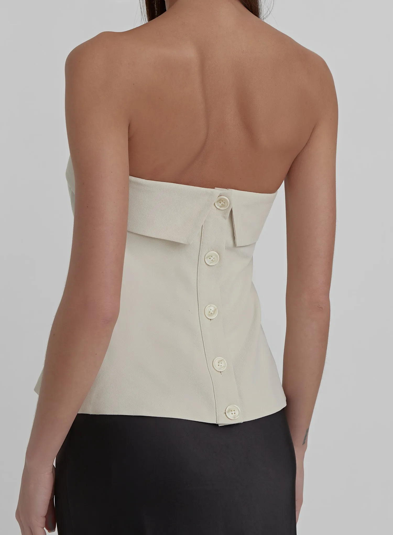 Cream Tailored Corset Top- Cayla