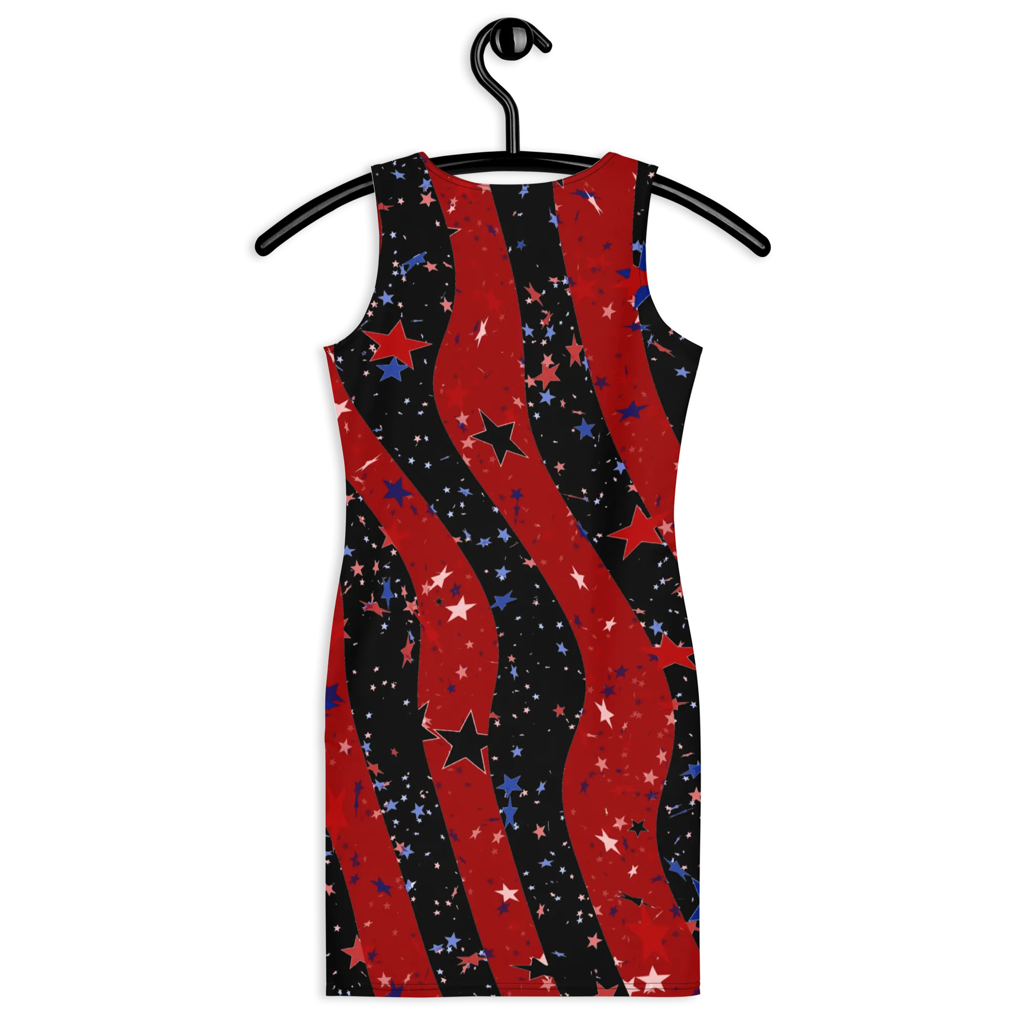 Dazzling American Patriotic Spandex Bodycon Dark Dress