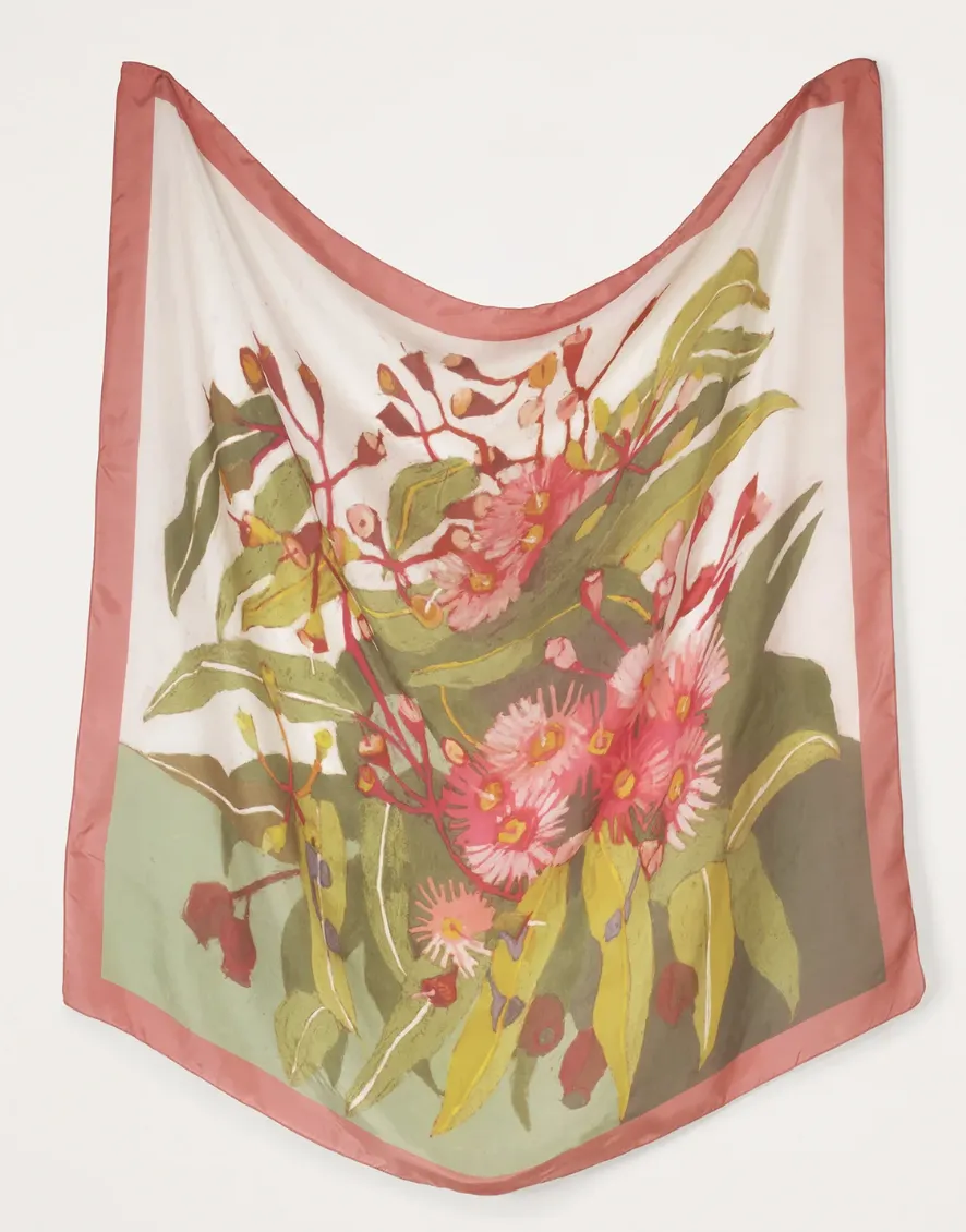 Flowering gum silk scarf