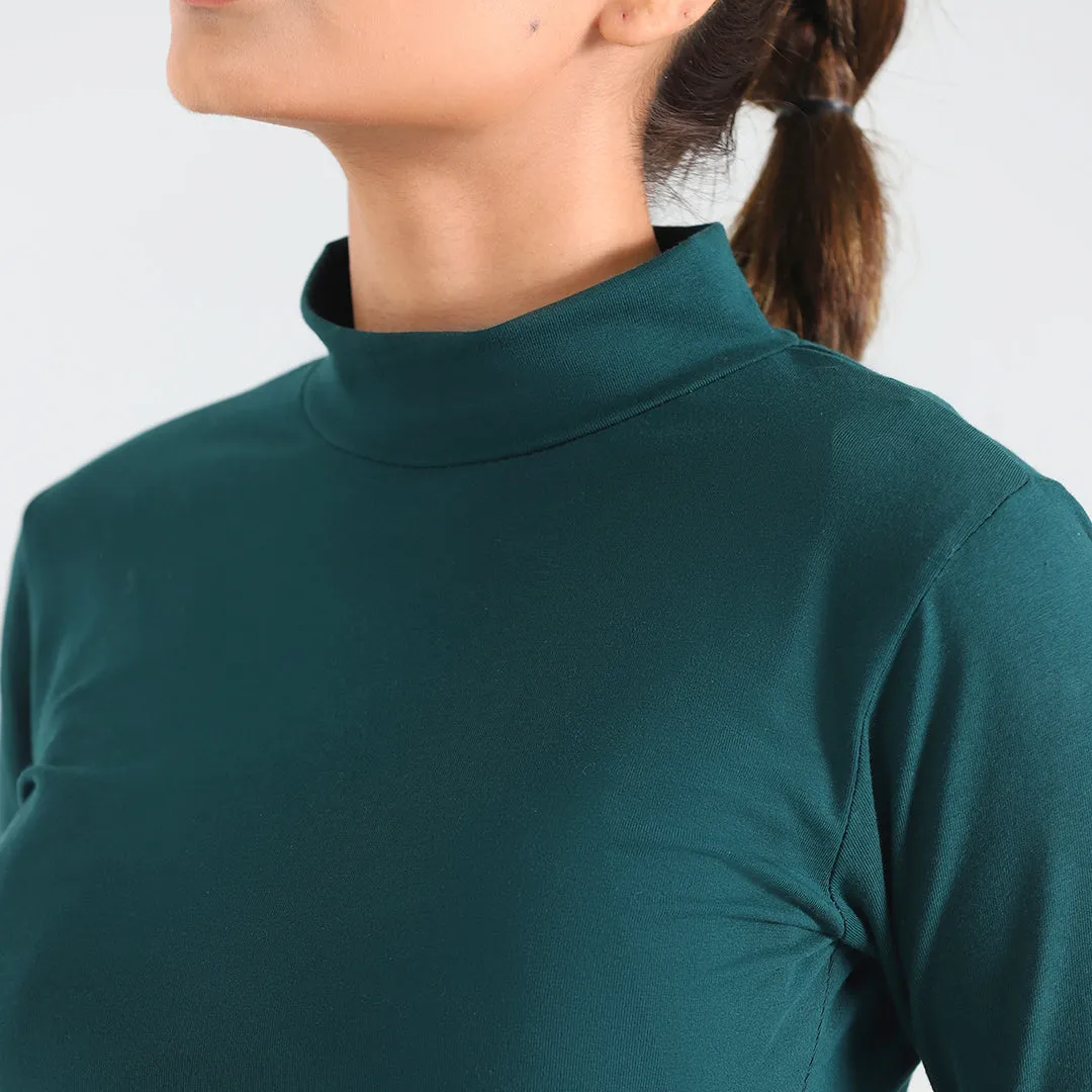 Forest Green Turtle Neck Women