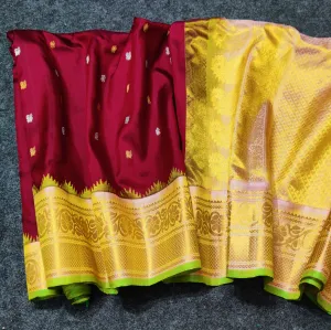 Gadwal pure handloom kuttu  silk saree - GPS42