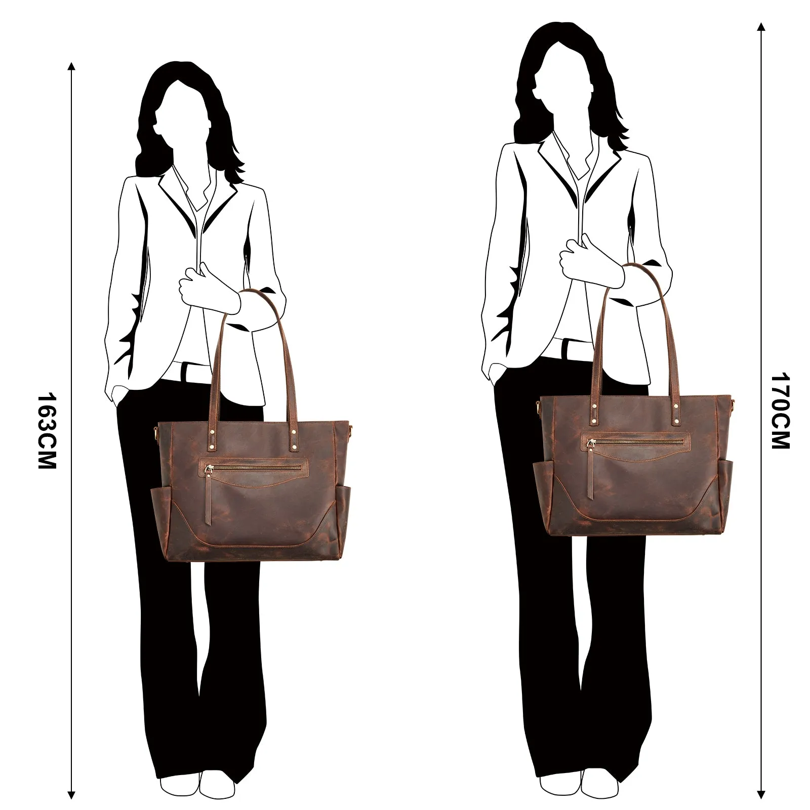 Genuine Leather Laptop Tote Bag Women