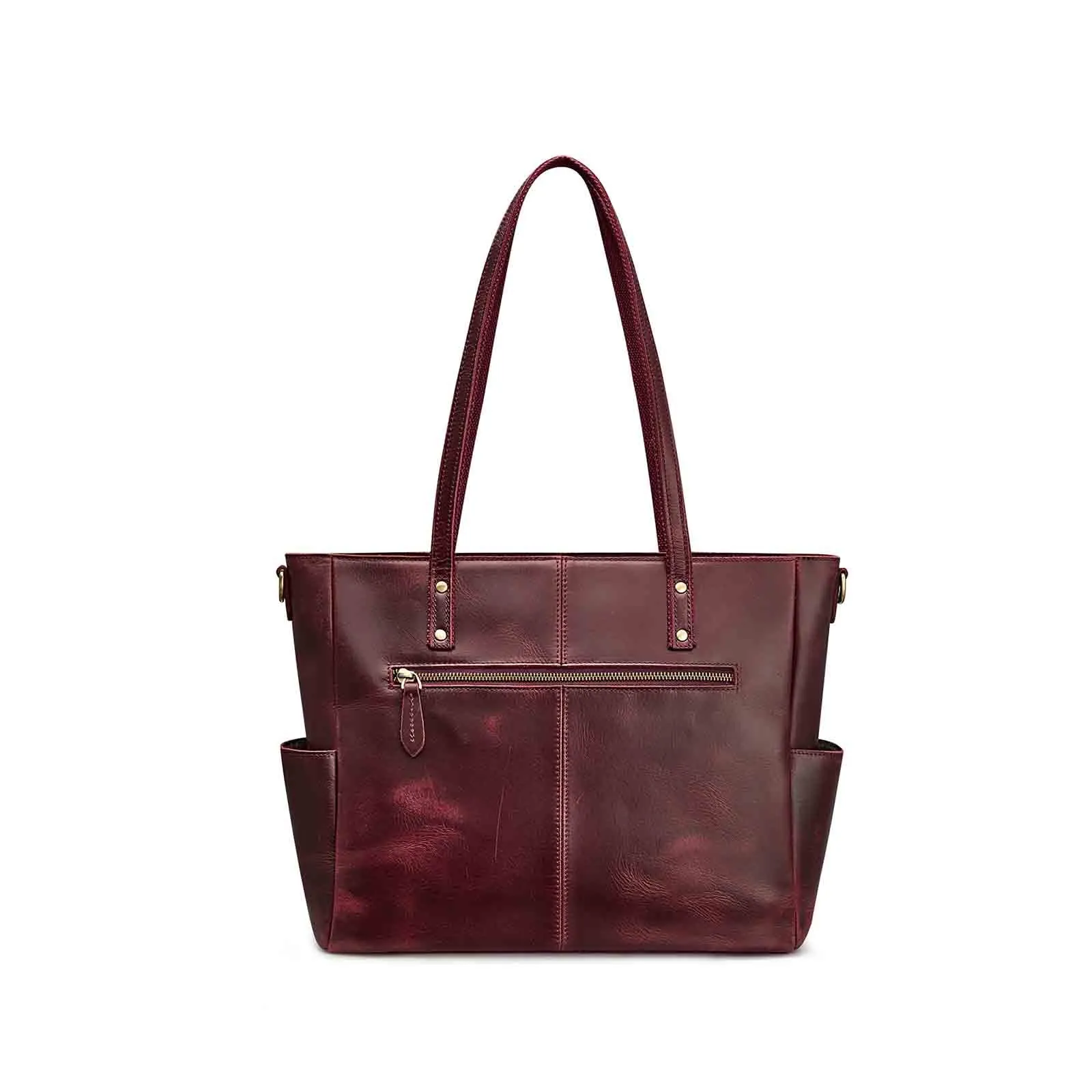 Genuine Leather Laptop Tote Bag Women