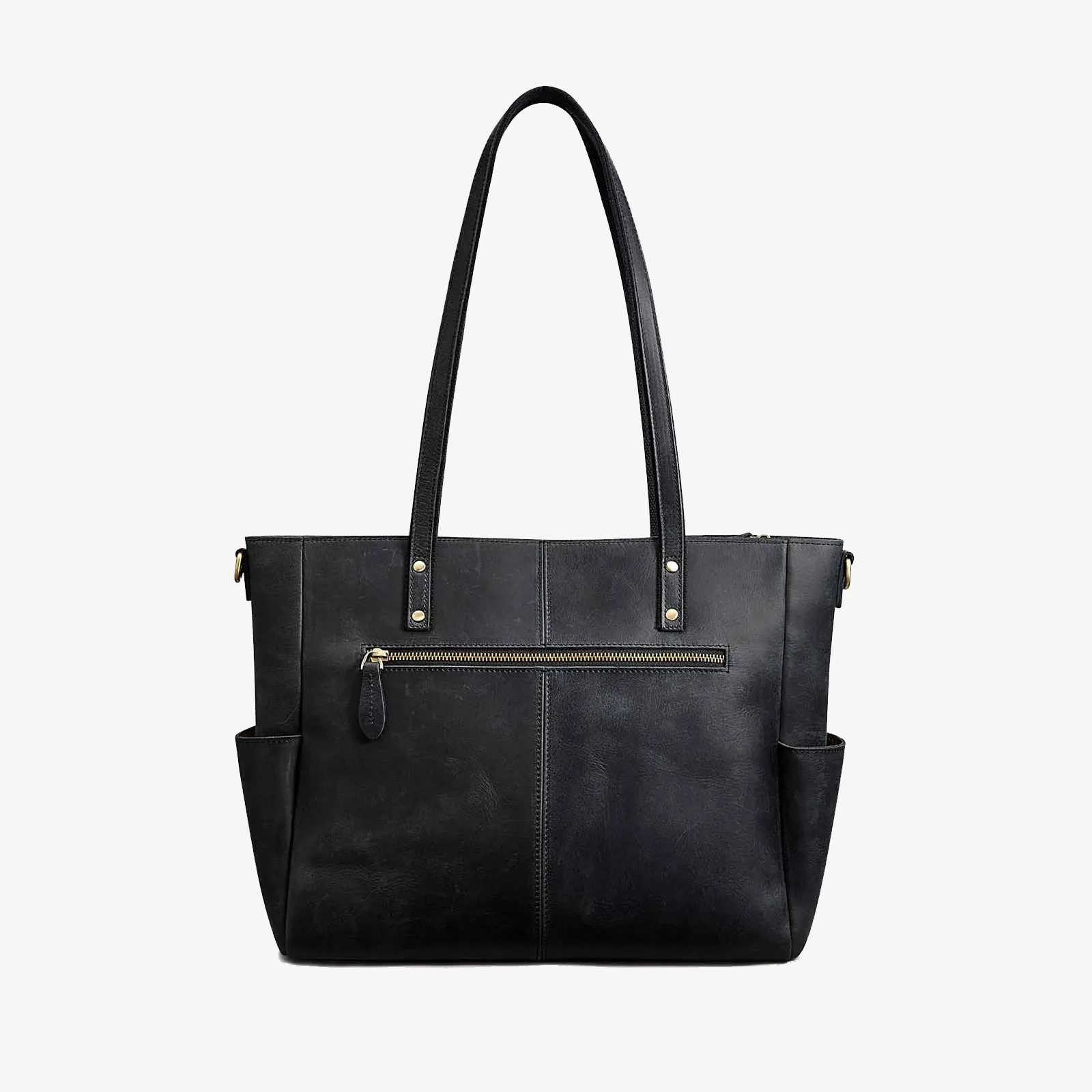 Genuine Leather Laptop Tote Bag Women