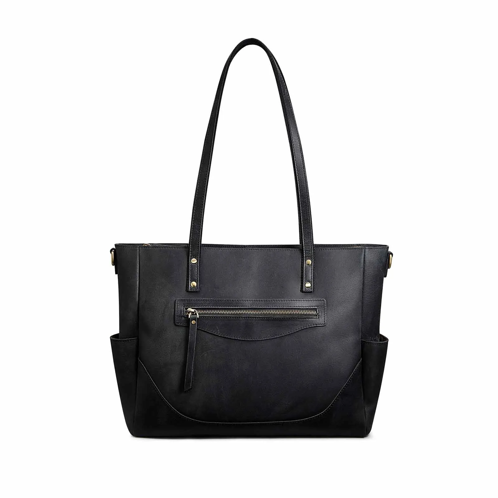 Genuine Leather Laptop Tote Bag Women