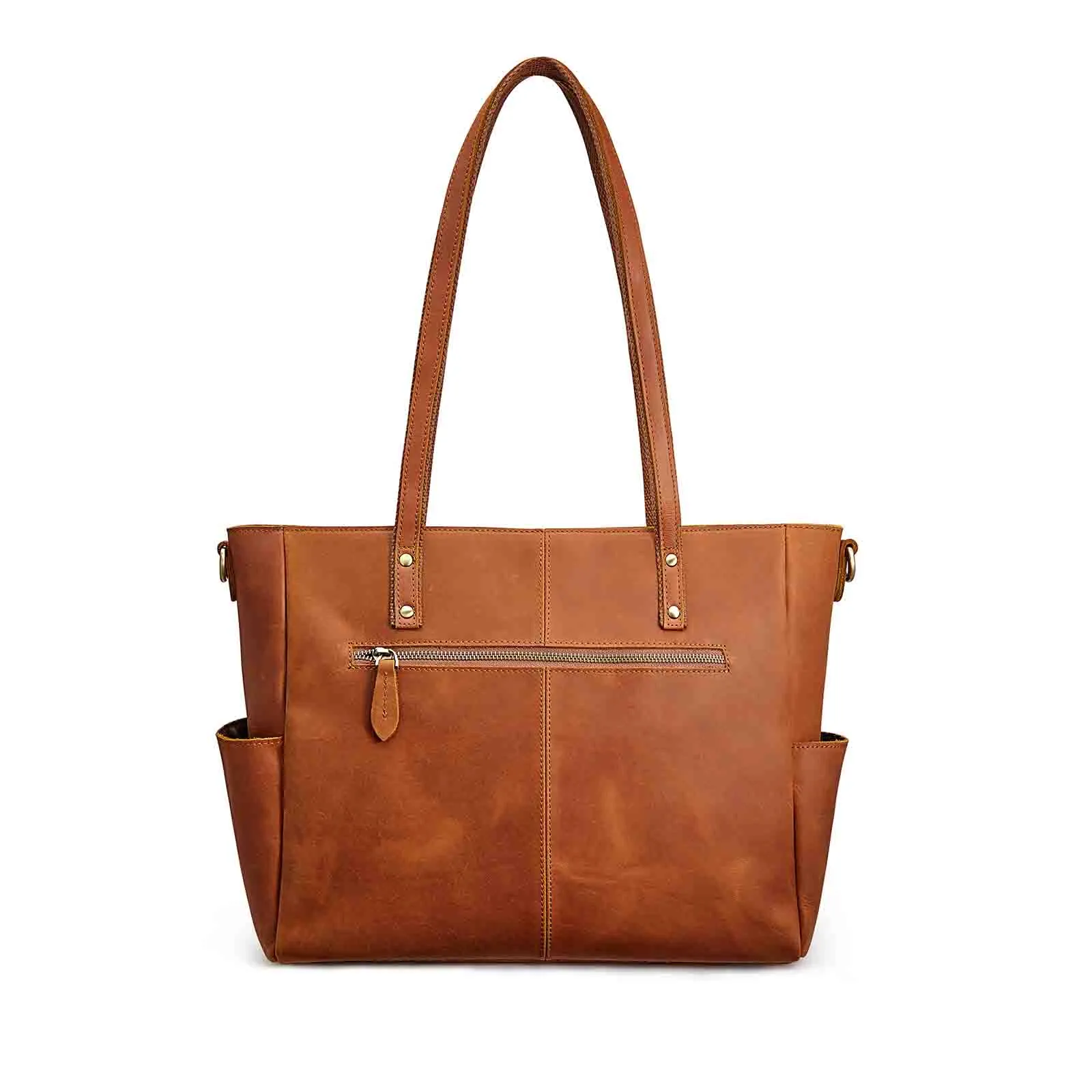 Genuine Leather Laptop Tote Bag Women