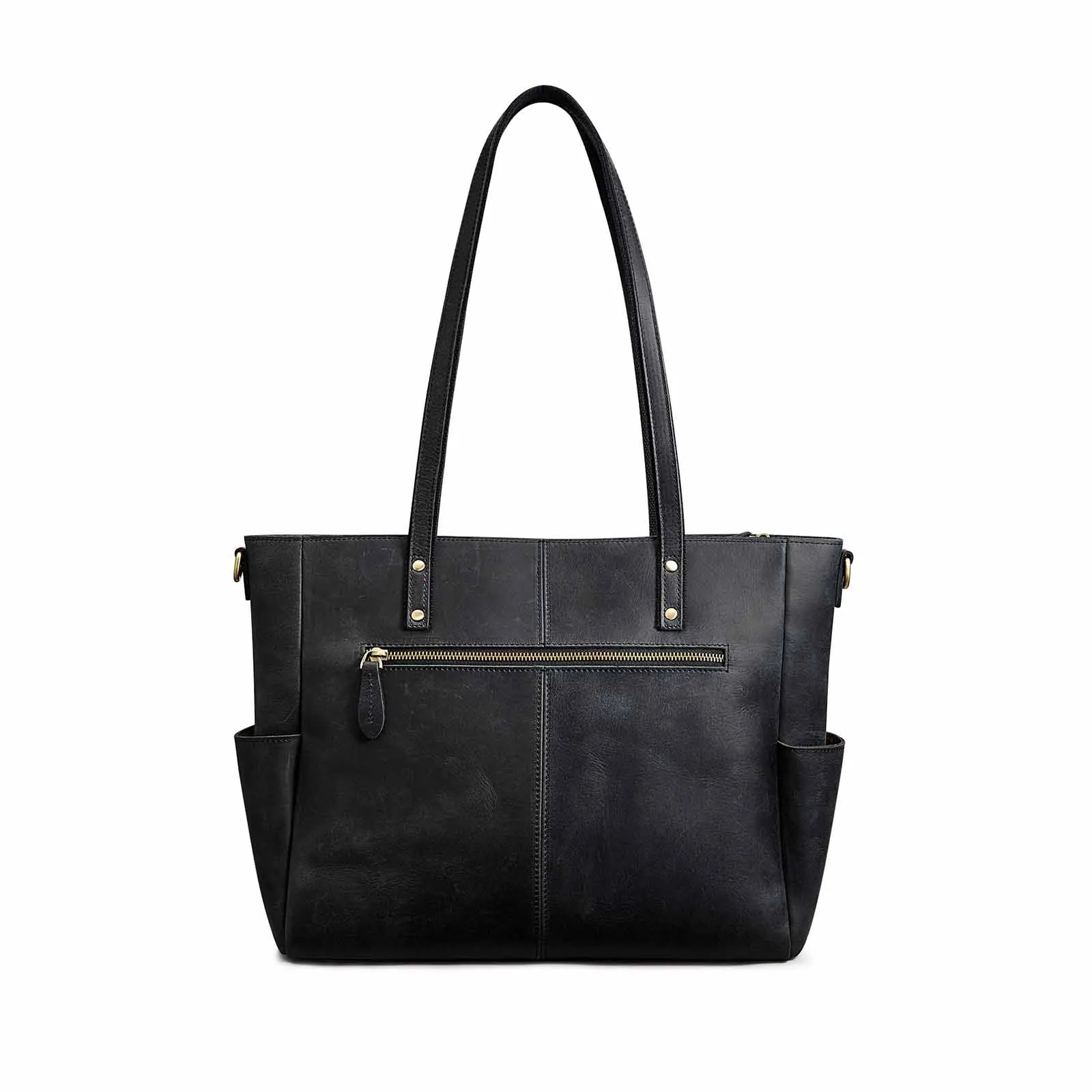 Genuine Leather Laptop Tote Bag Women