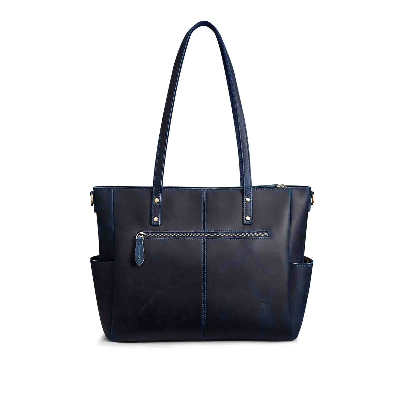 Genuine Leather Laptop Tote Bag Women