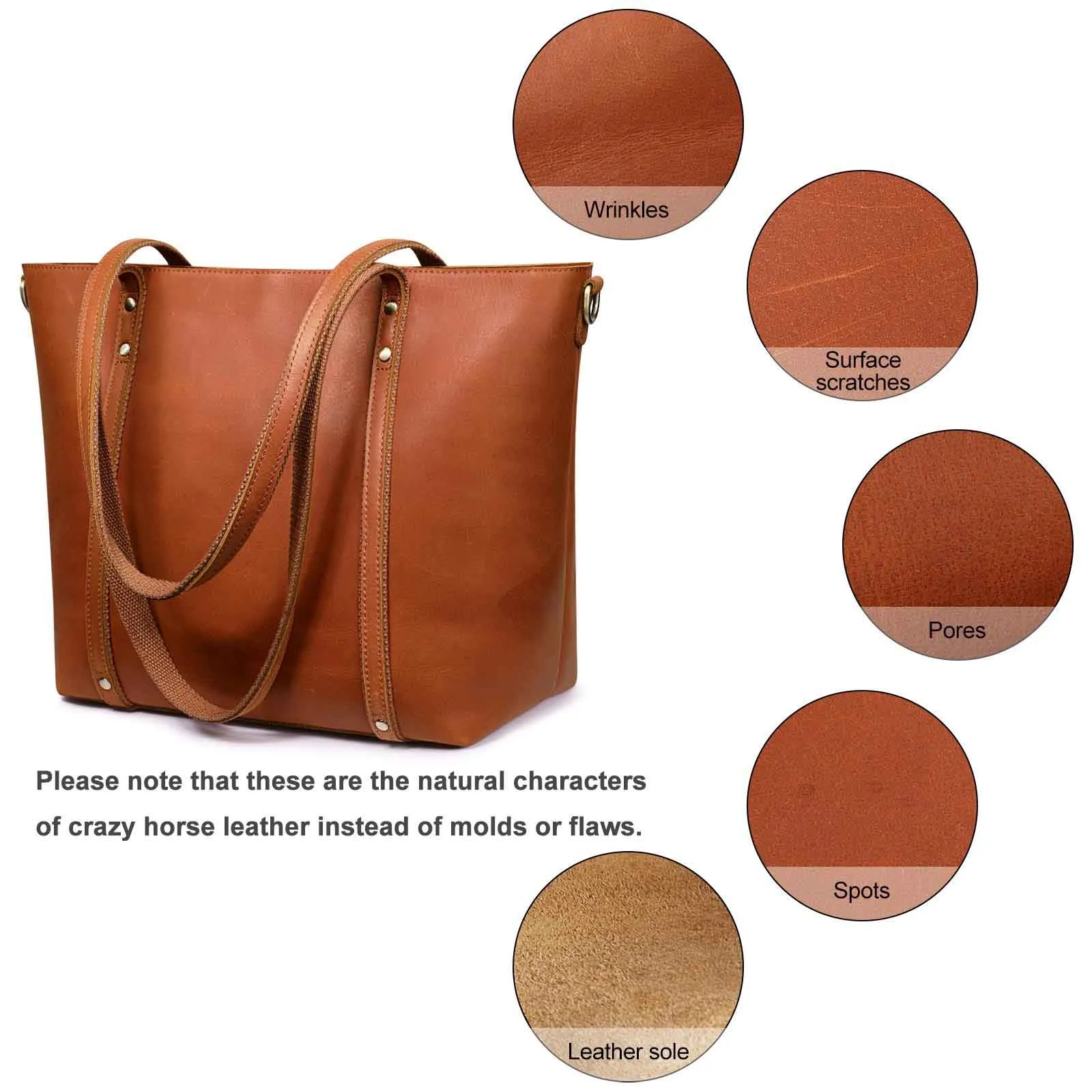 Genuine Leather Tote Bag for Women