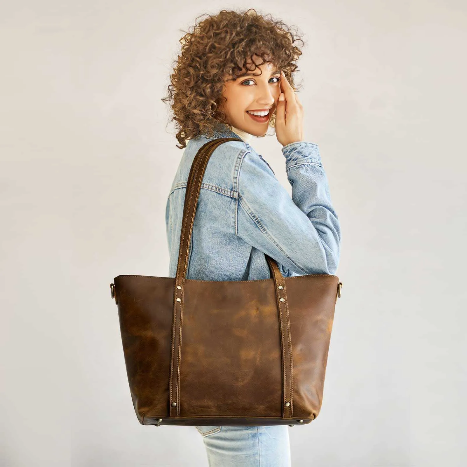 Genuine Leather Tote Bag for Women