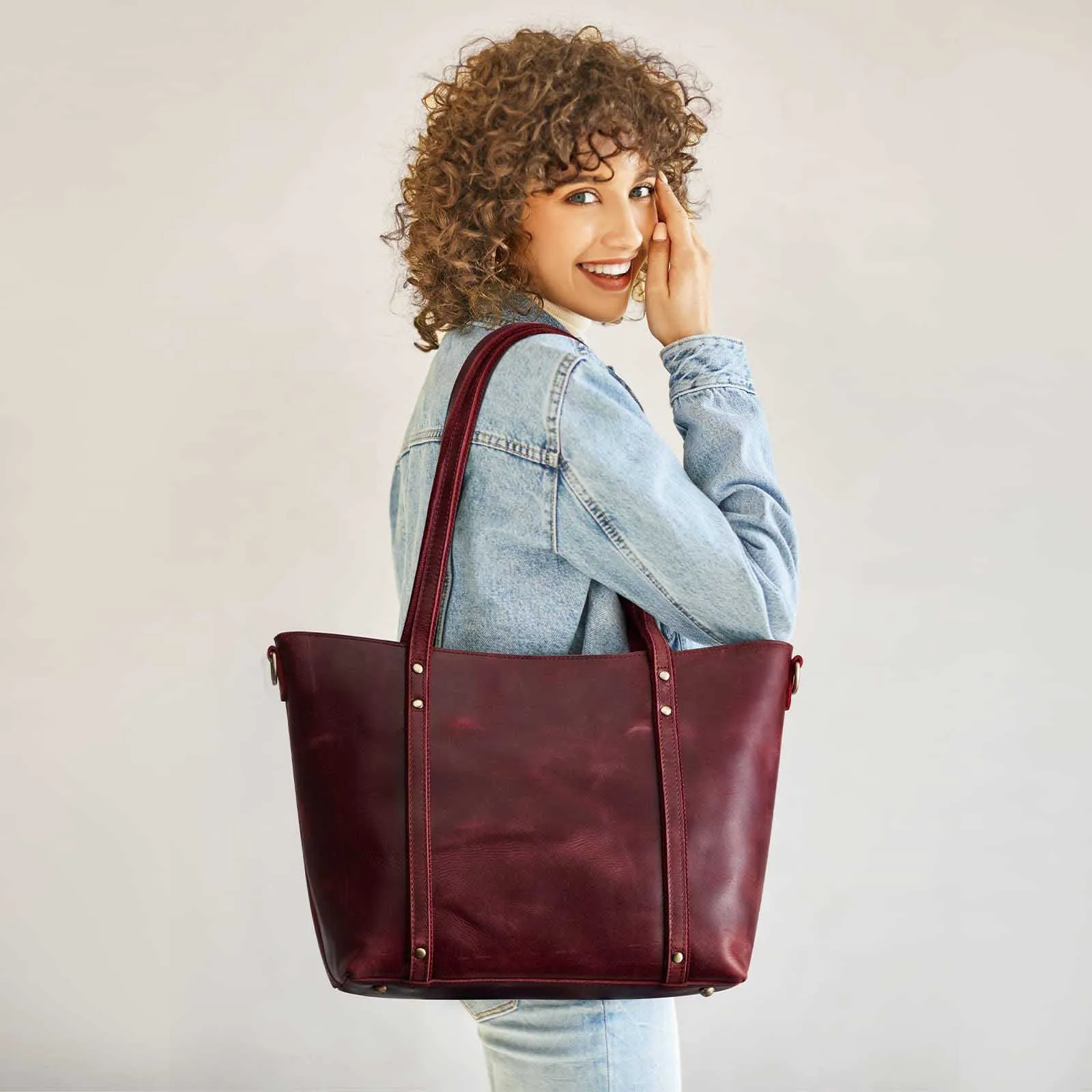 Genuine Leather Tote Bag for Women