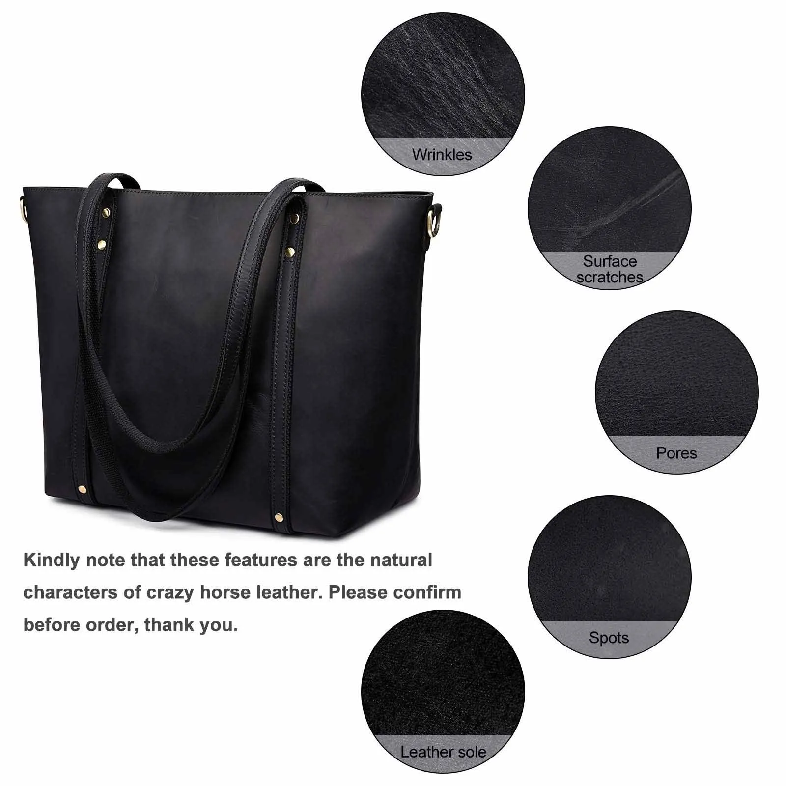 Genuine Leather Tote Bag for Women