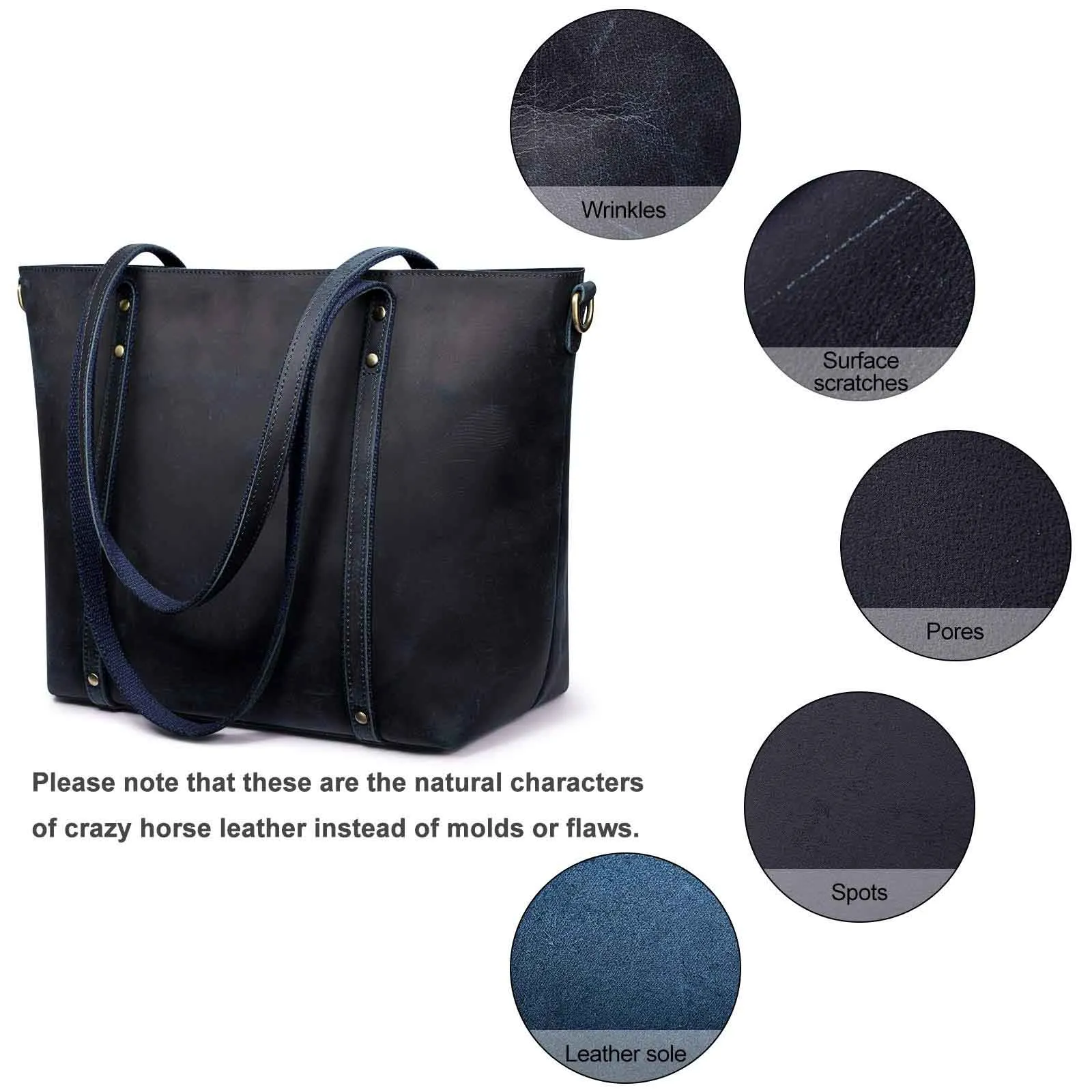 Genuine Leather Tote Bag for Women