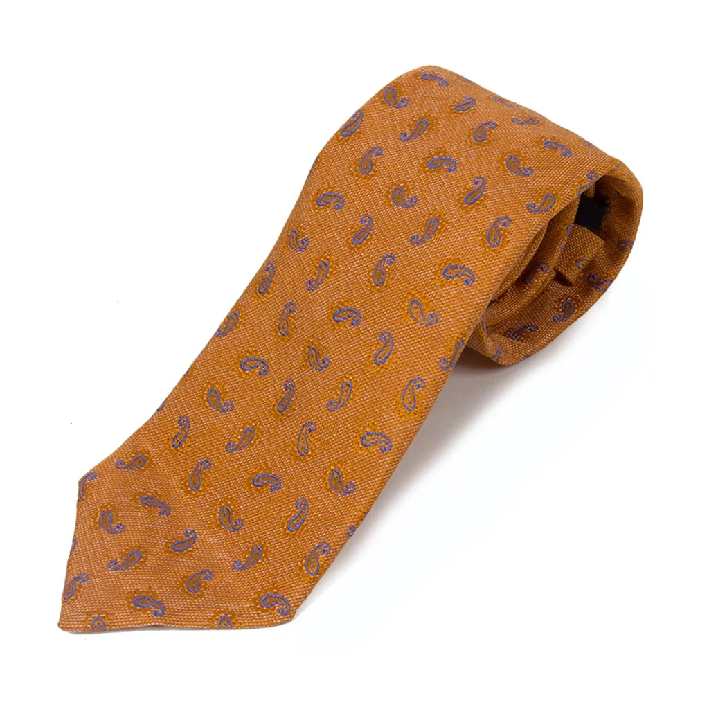 Gold Paisley Silk Tie