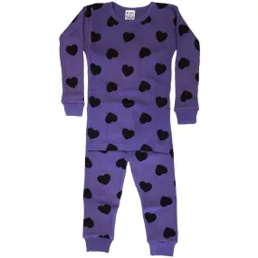 Grape/Black Hearts Thermal PJs