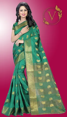 Green Banarasi Silk Saree