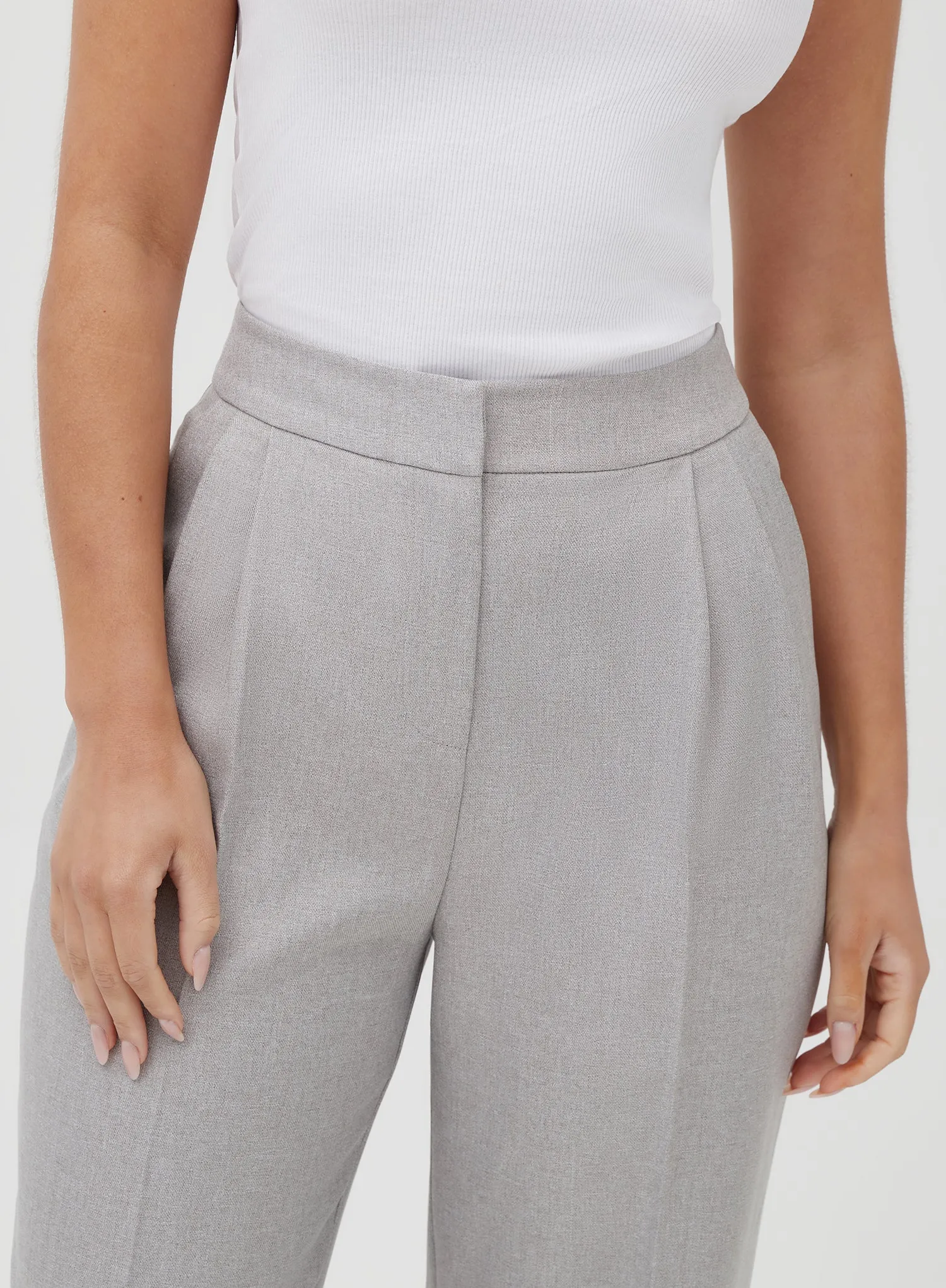 Grey Tailored Straight Leg Trouser - Kamilla