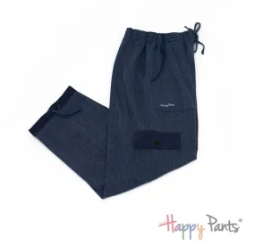 Herringbone Navy Women Happy Pants