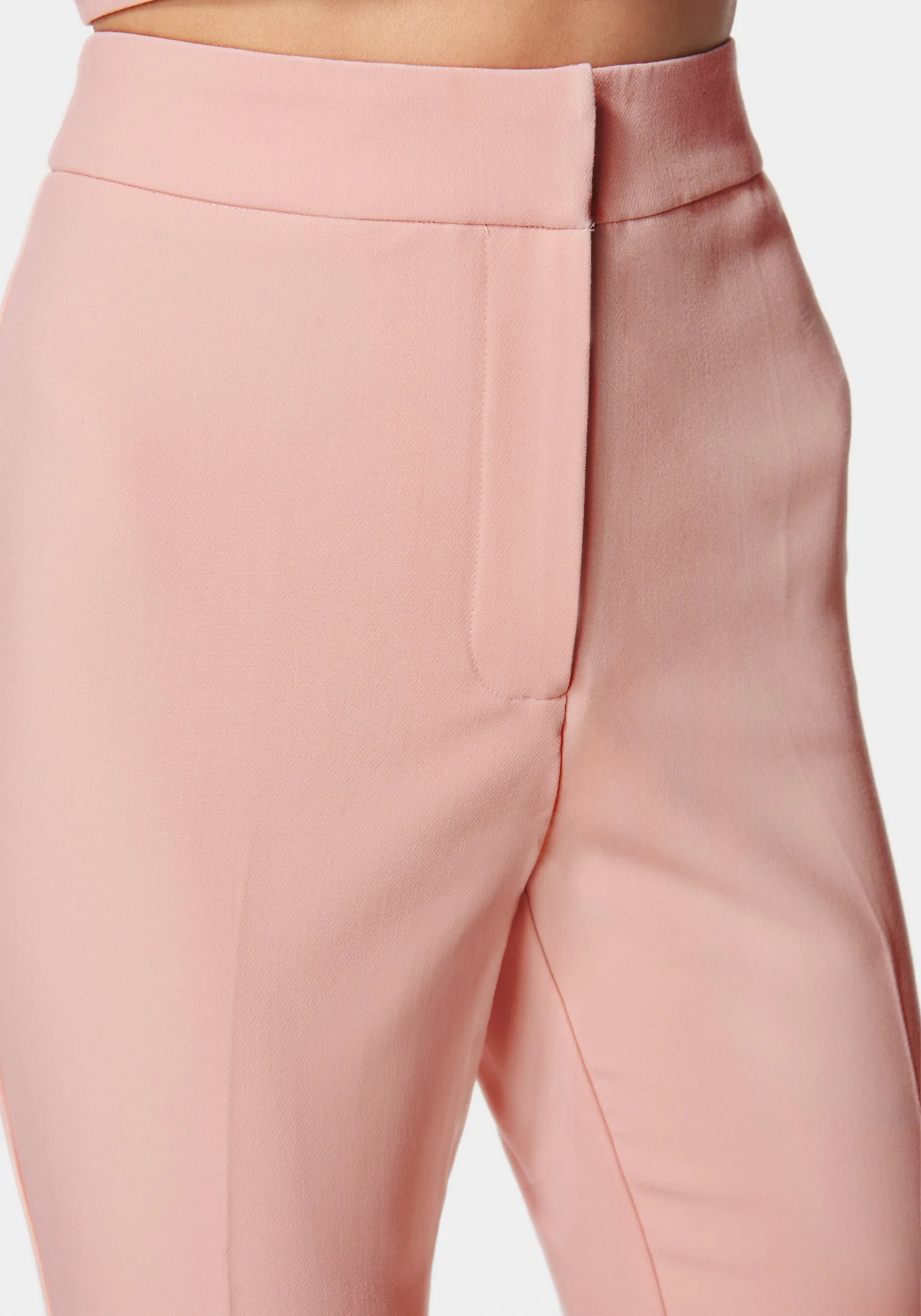 High Waist Tailored Button Detail Slim Pant