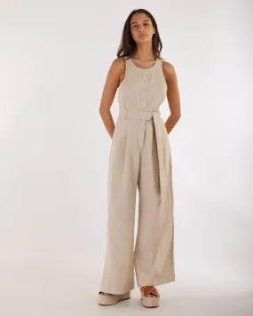 Imari Linen Jumpsuit - Natural