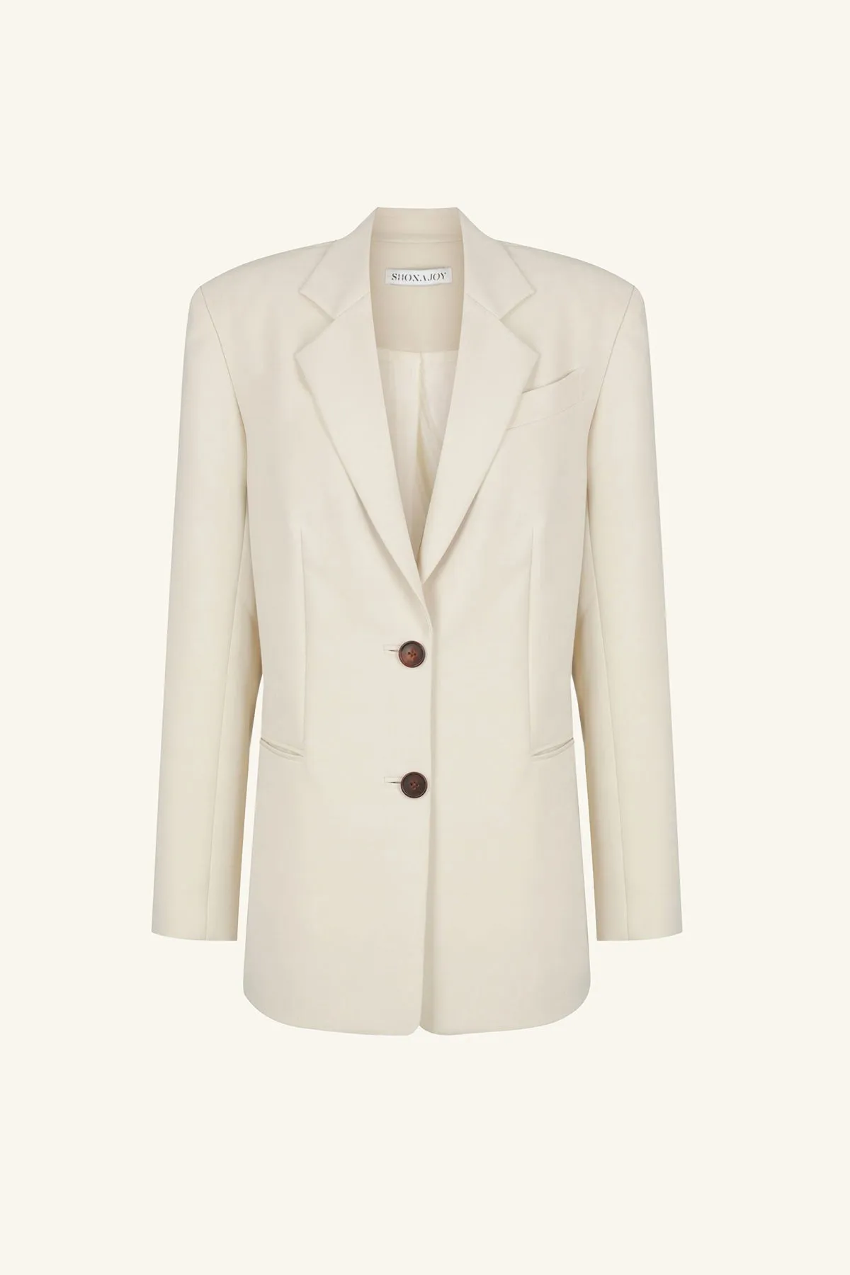 IRENA OVERSIZED TAILORED BLAZER - BONE