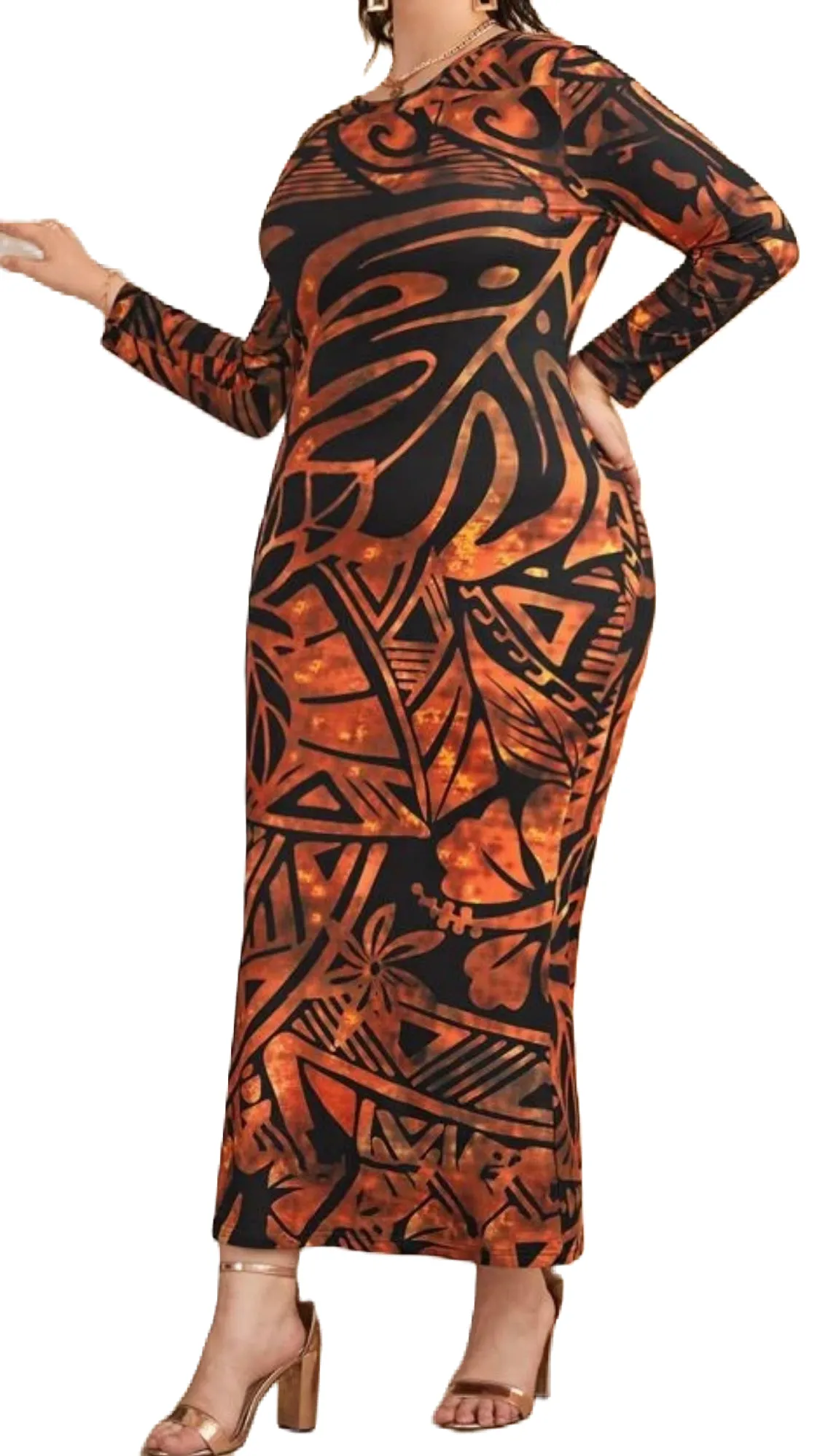 Kalua Orange Bodycon Dress