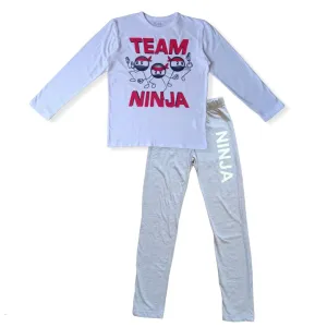 Kids Autumn Pajama - White x Grey