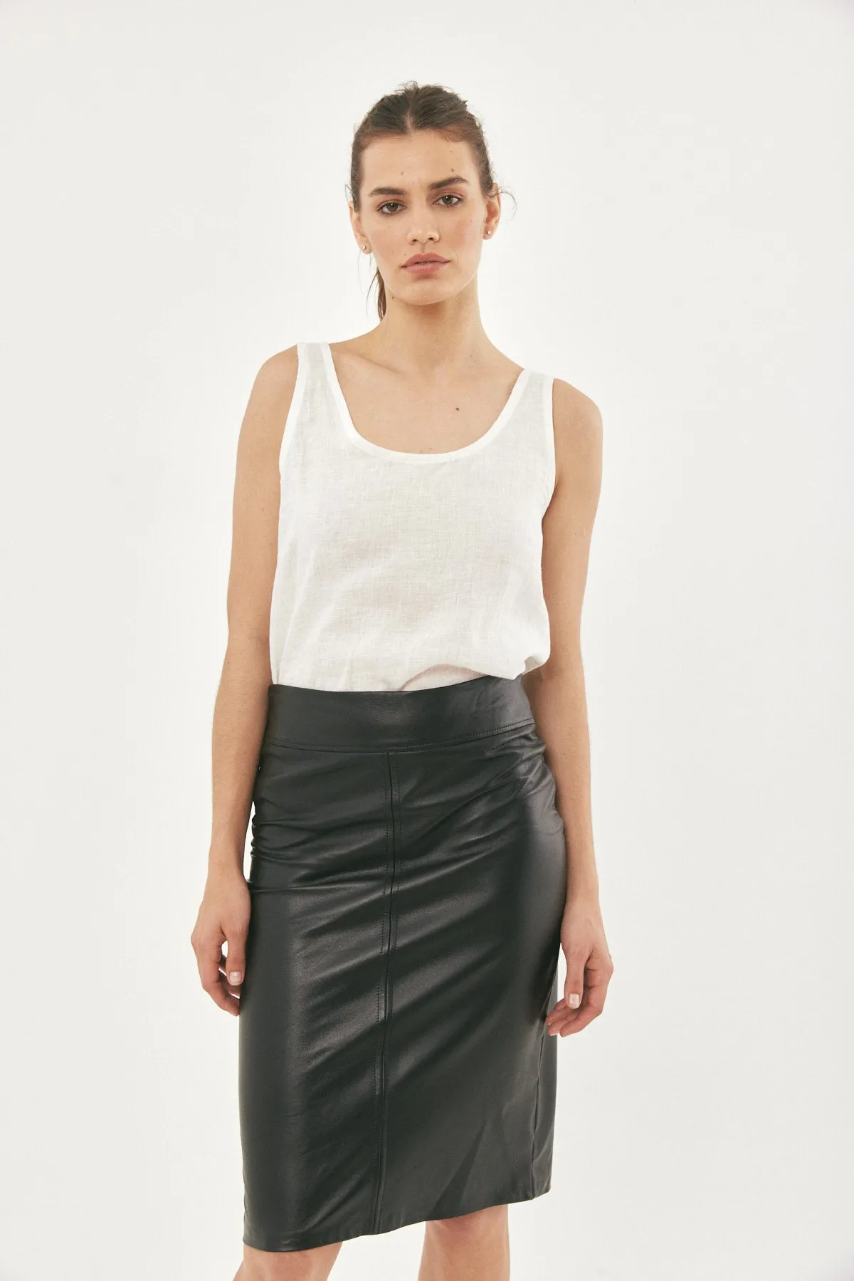 LILI WHITE LINEN TANK