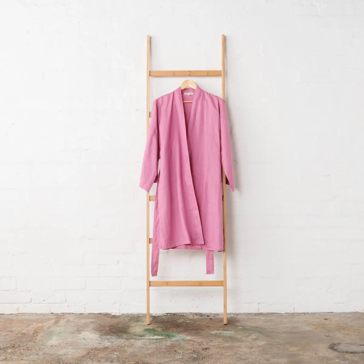 Linen Bathrobe - Fuchsia